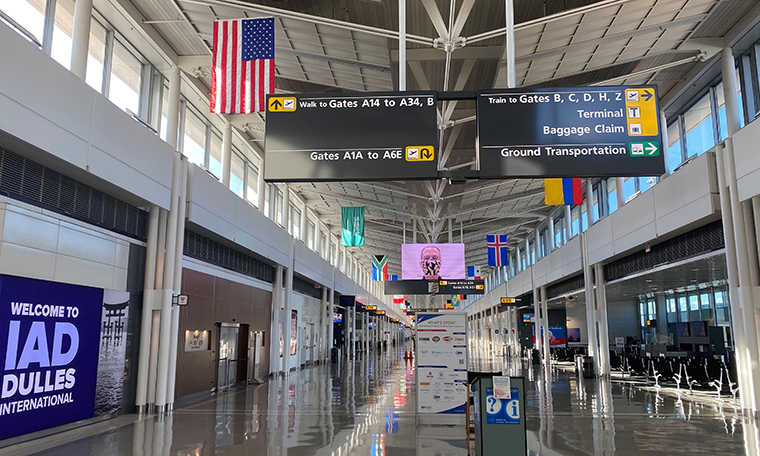 A terminal at Washington-Dulles International Airport (IAD) on November 10, 2020