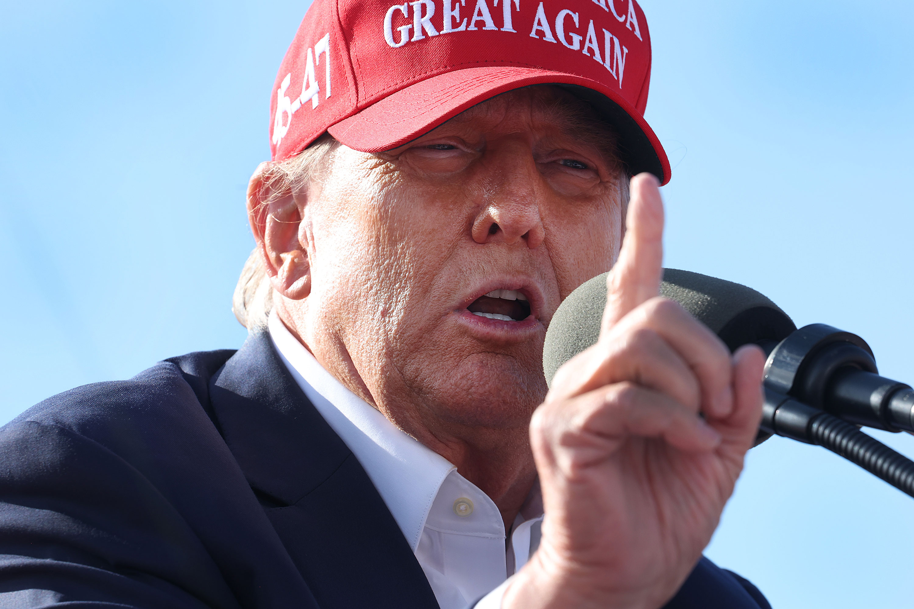 Former President Donald Trump speaks to supporters during a rally in Vandalia, Ohio, on March 16.