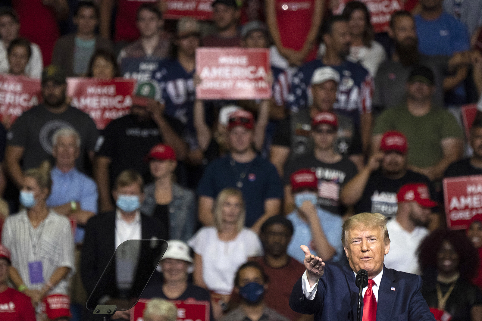 President Donald Trump speaks during a rally in Tulsa, Oklahoma on June 20.