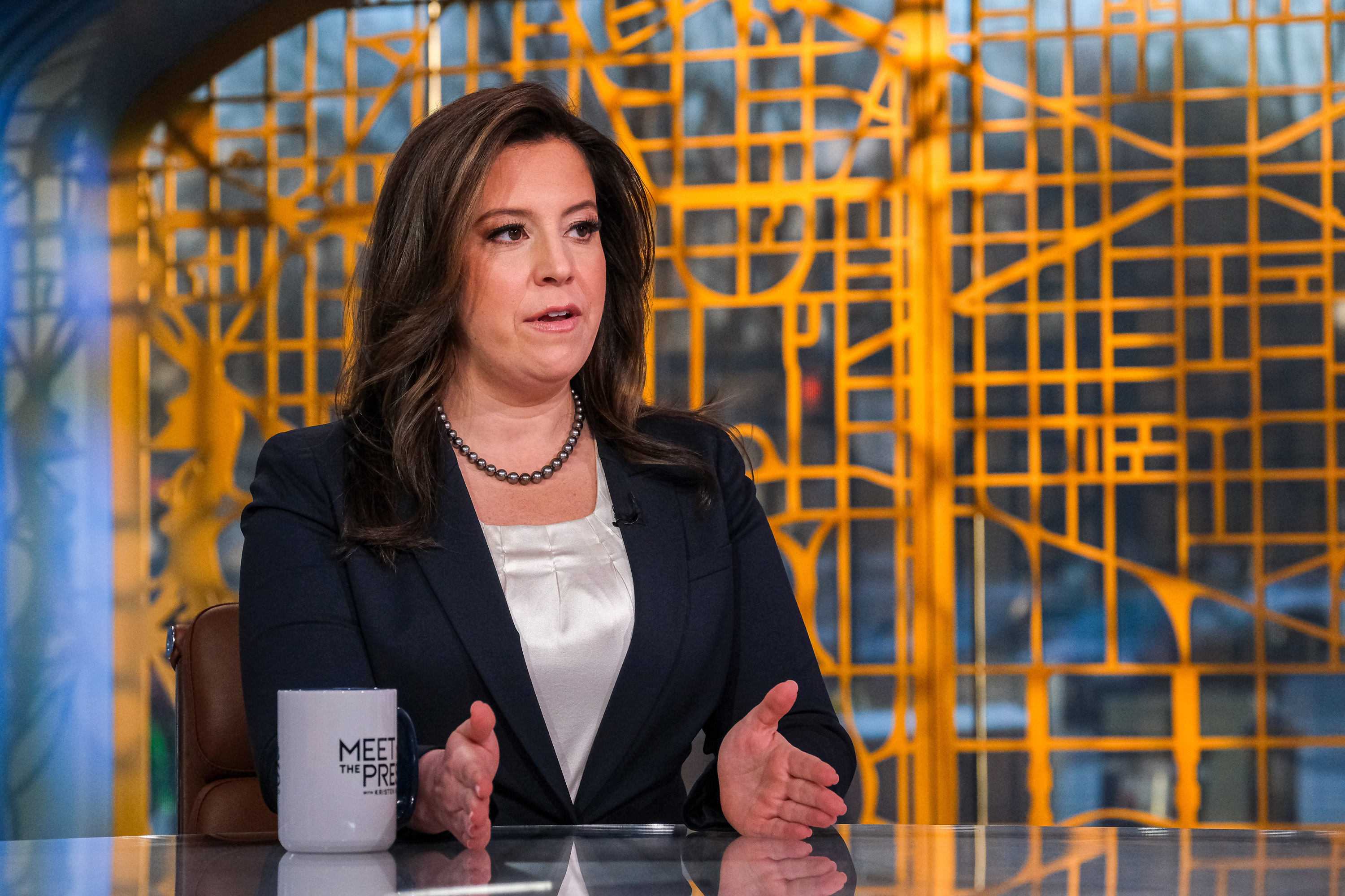 House GOP Conference Chairwoman Elise Stefanik (R-NY) appears on "Meet the Press" in Washington, DC, on January 7.