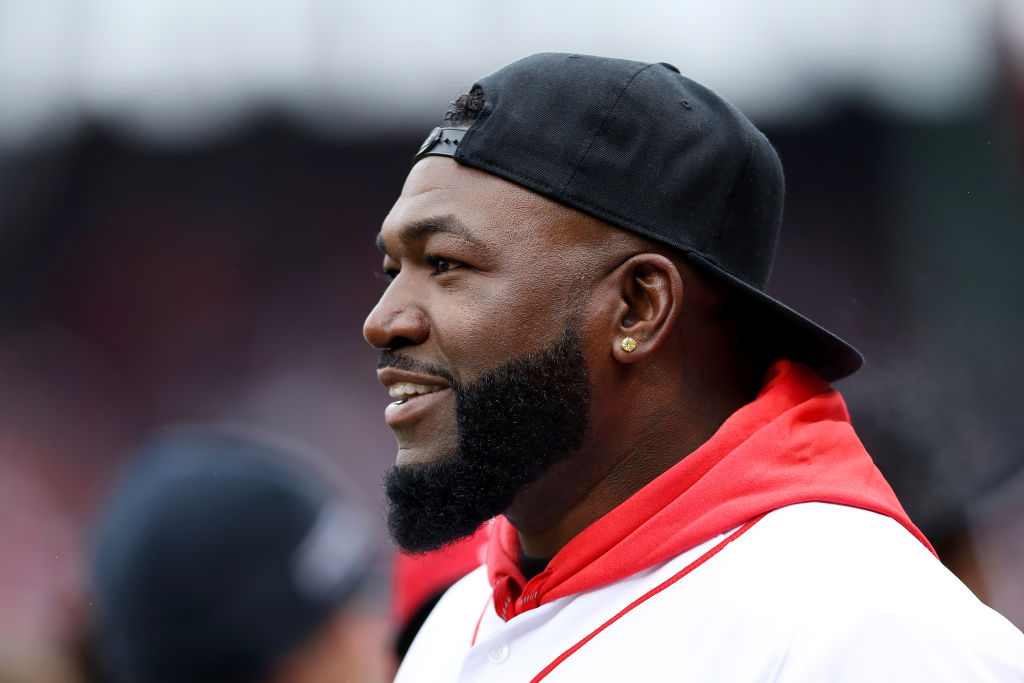 David Ortiz looks on before the Red Sox home opening game against the Toronto Blue Jays at Fenway Park on April 09, 2019 in Boston.