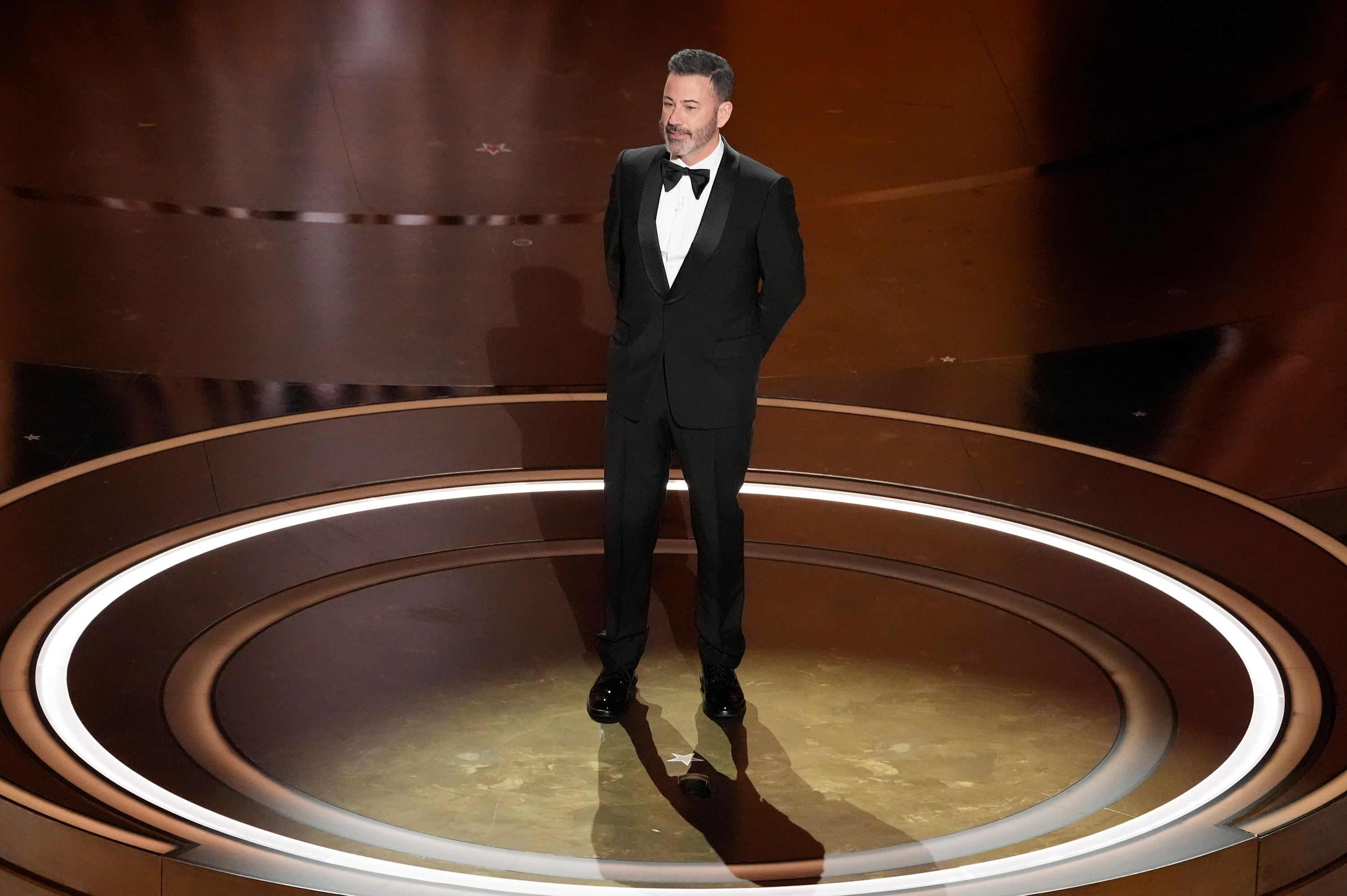 Host Jimmy Kimmel opens the Academy Awards show. 