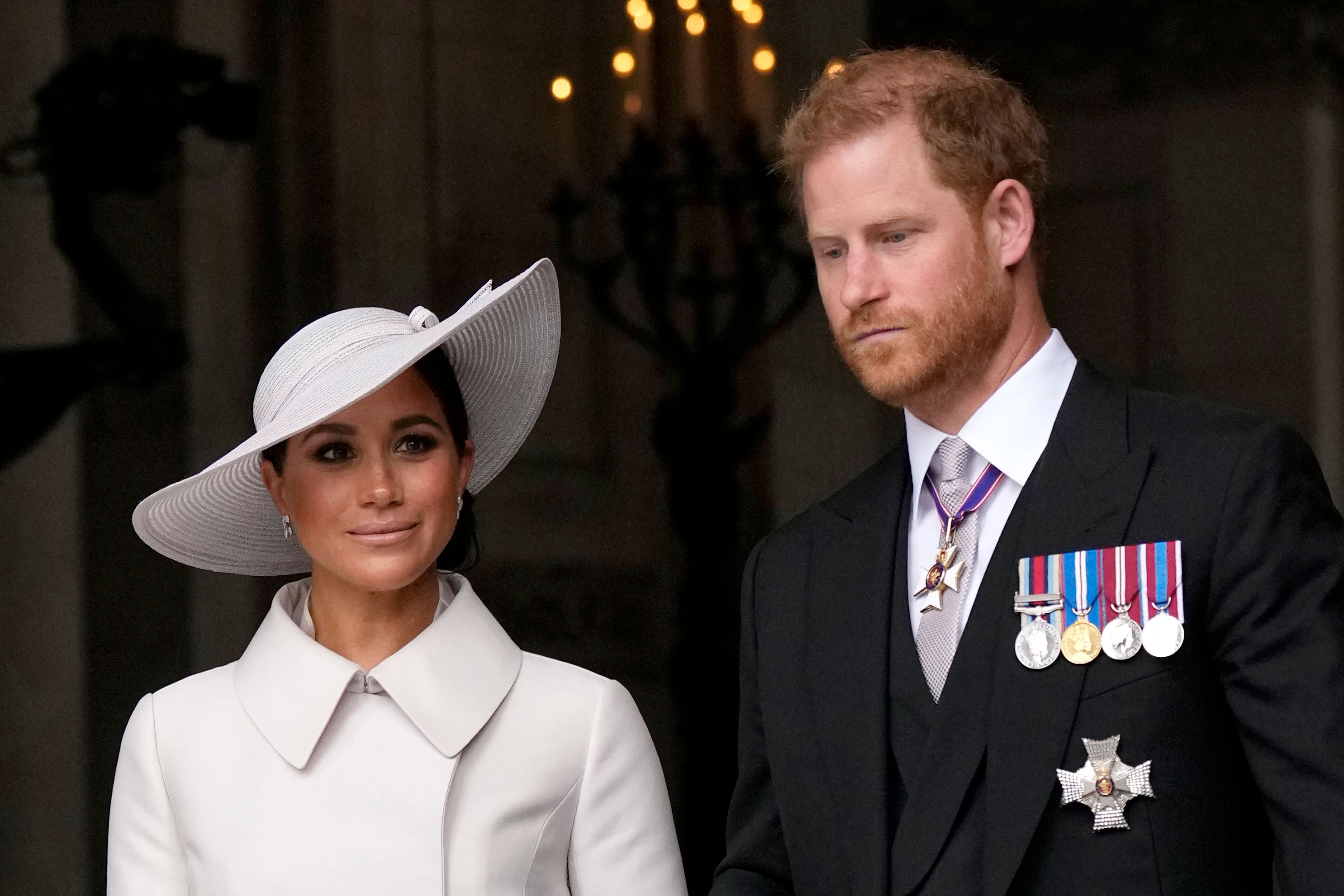 Prince Harry and Meghan, the Duke and Duchess of Sussex are seen in June in London.