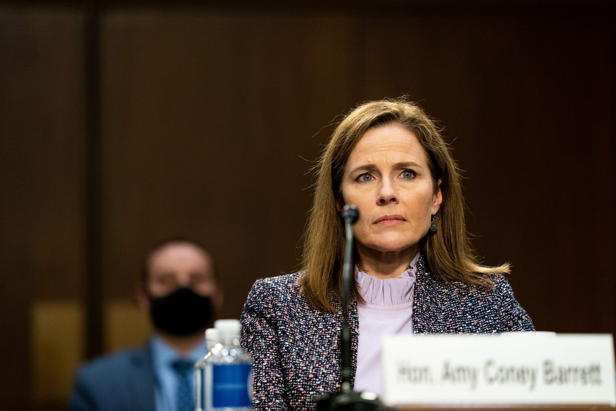 Judge Amy Coney Barrett testifies before the Senate Judiciary Committee on the third day of her Supreme Court confirmation hearing on Capitol Hill on October 14 in Washington, DC. 