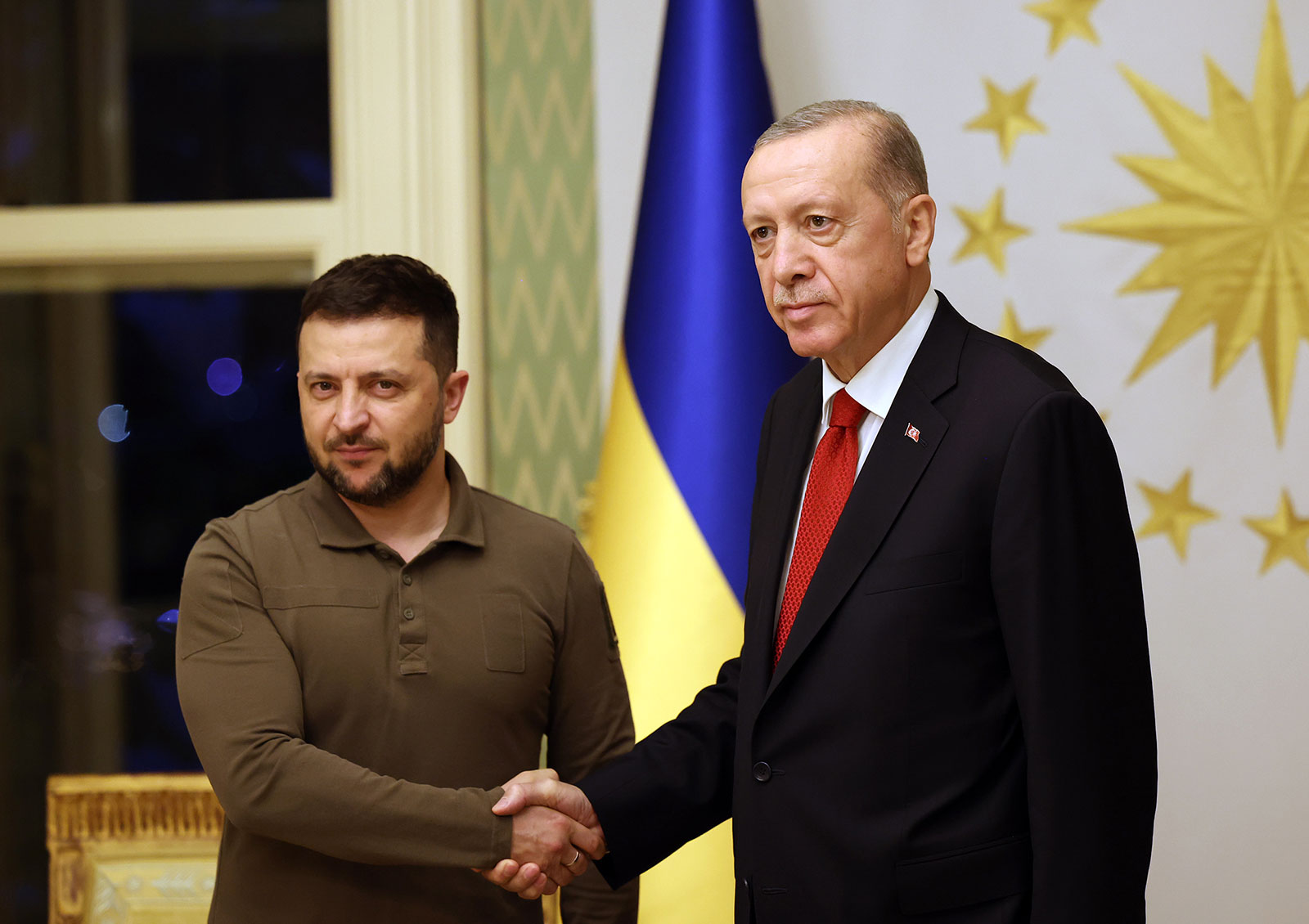 Ukrainian President Volodymyr Zelensky meets with Turkish President Recep Tayyip Erdogan in Istanbul, Turkey on July 07. 