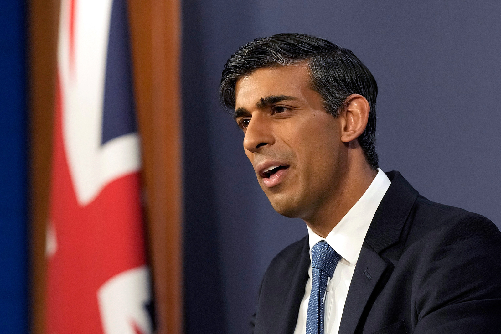 UK Prime Minister Rishi Sunak speaks at a press conference in London on June 30. 