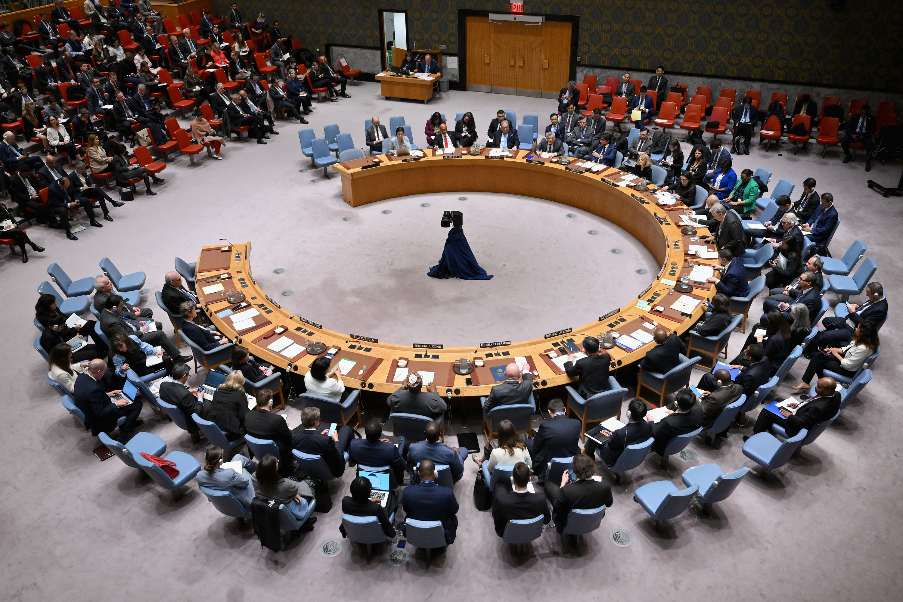 The United Nations Security Council meets at the UN headquarters in New York on Thursday. 