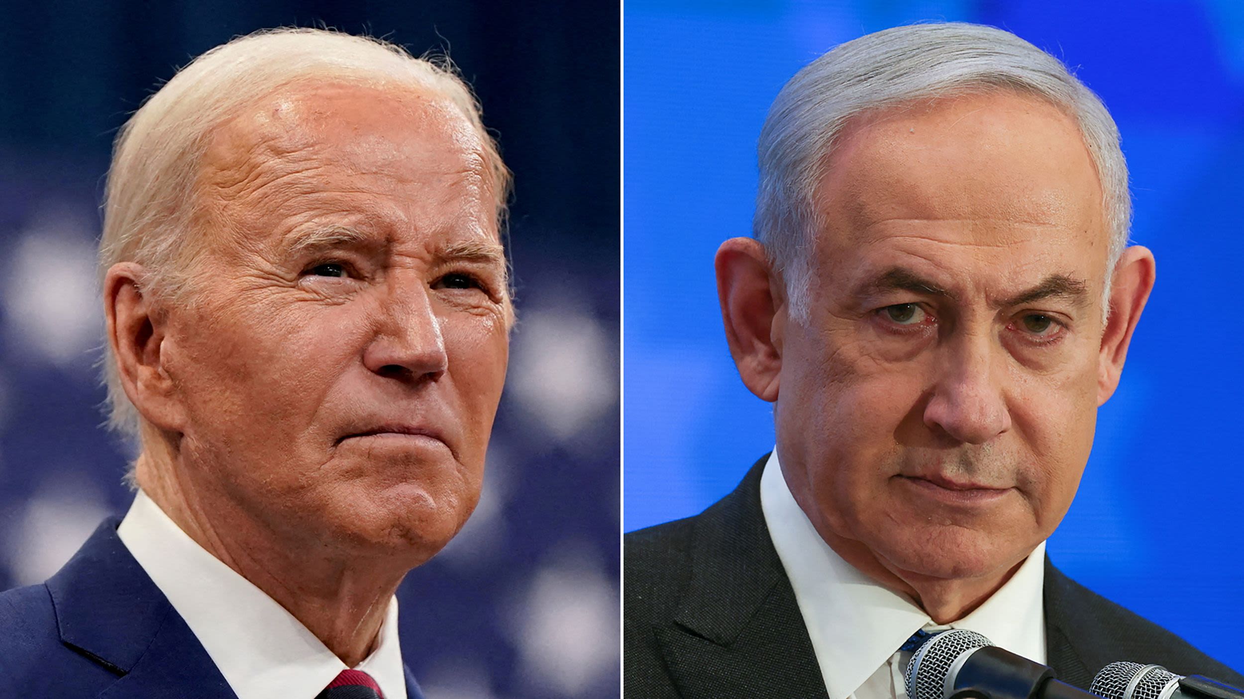 US President Joe Biden (L) and Israeli Prime Minister Benjamin Netanyahu.