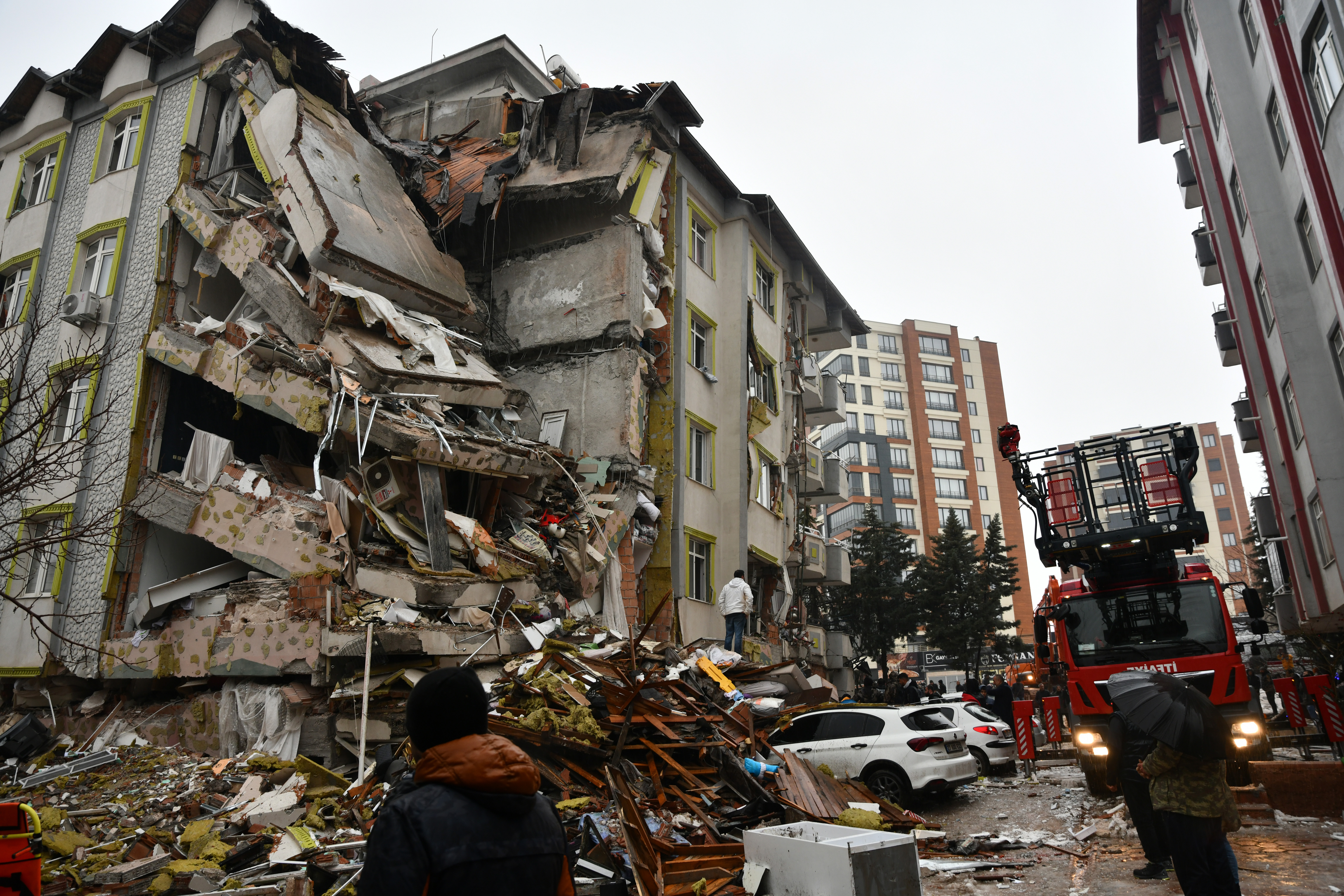 A view of debris as search and rescue works continue in Kahramanmaras,Turkey, on February 6.