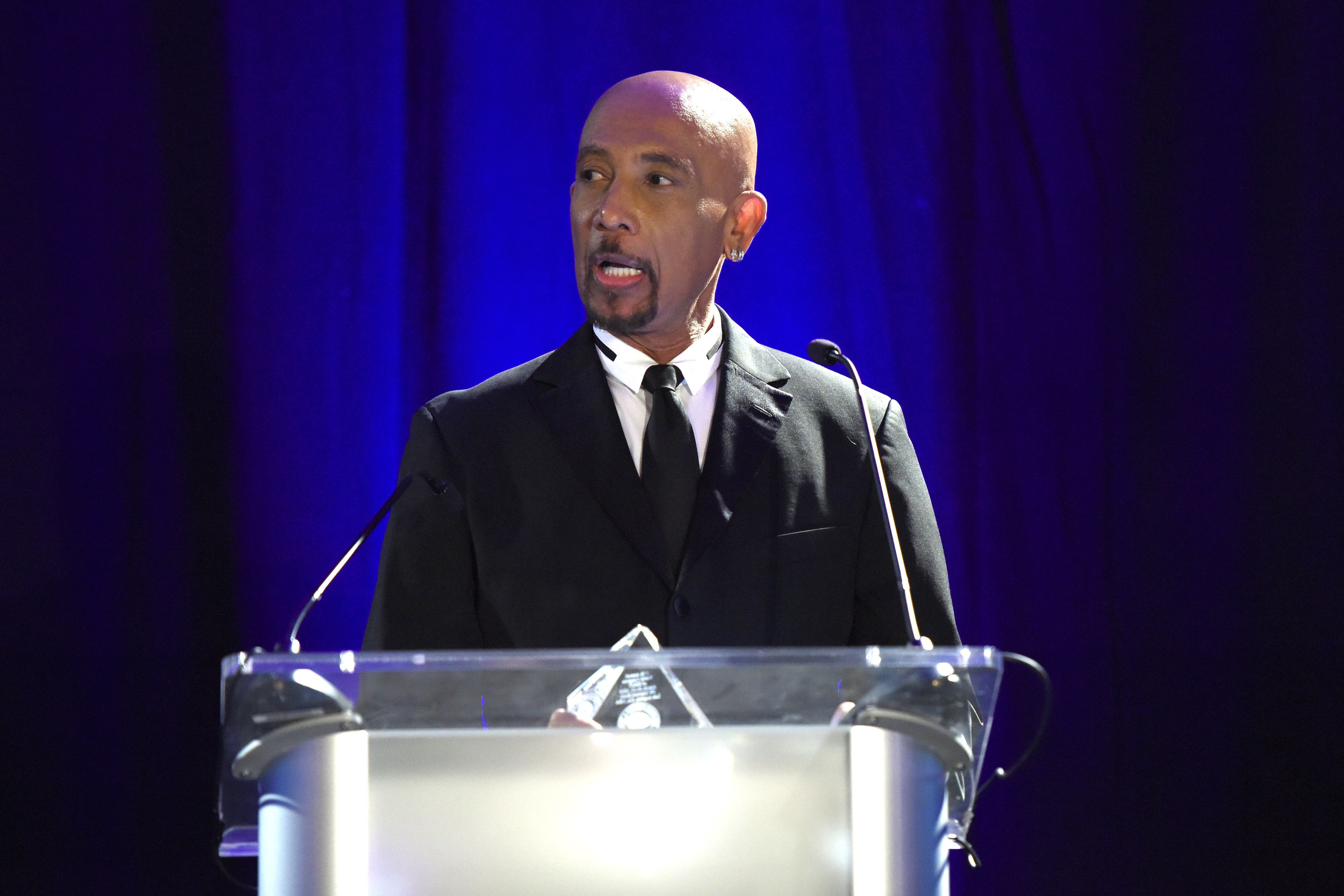 Montel Williams speaks at the “Gathering for Cure” Awards Gala for the Brain Mapping Foundation on Saturday, July 10, in Los Angeles.