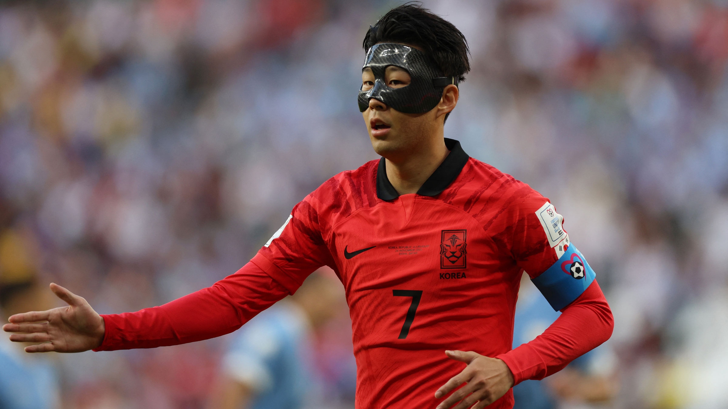 World Cup: South Korea star Son Heung-min pictured training in face mask  for the first time