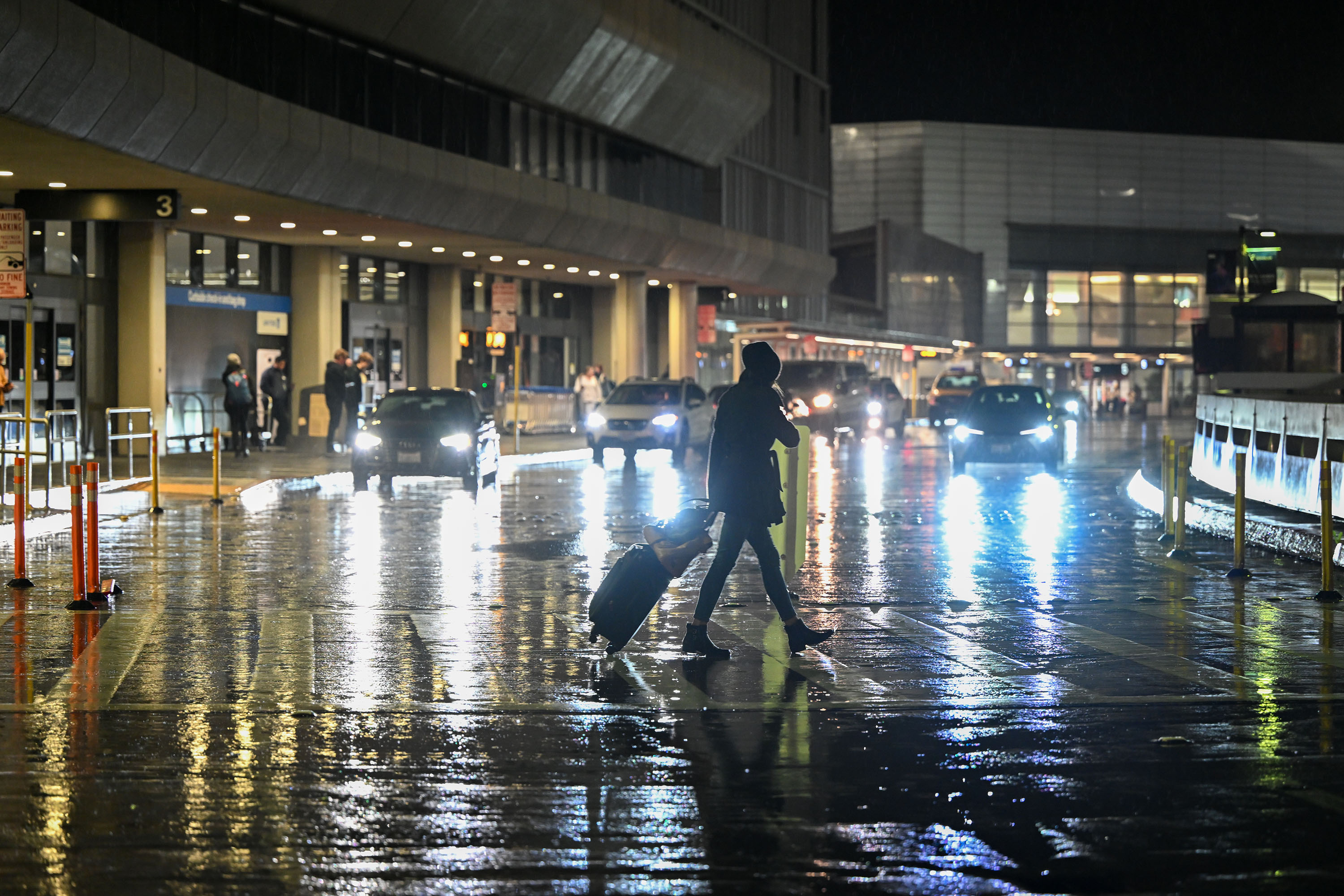 A view of San Francisco International Airport during heavy rain on February 4. 