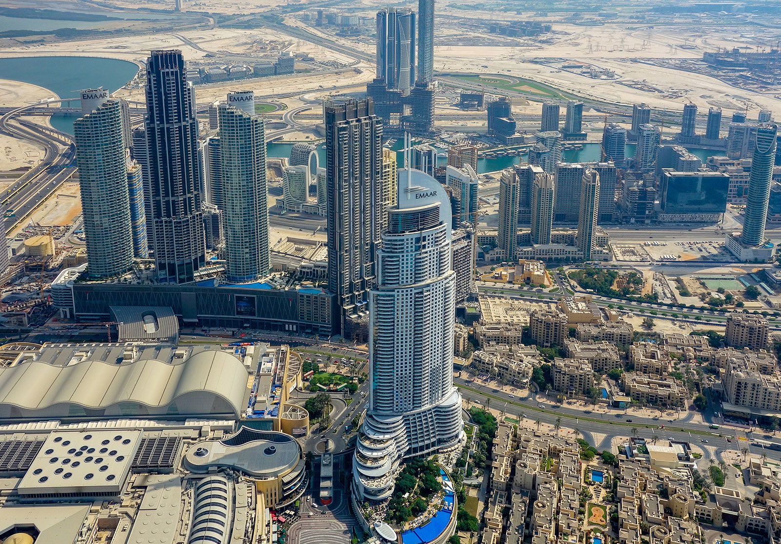 An aerial view of Dubai.