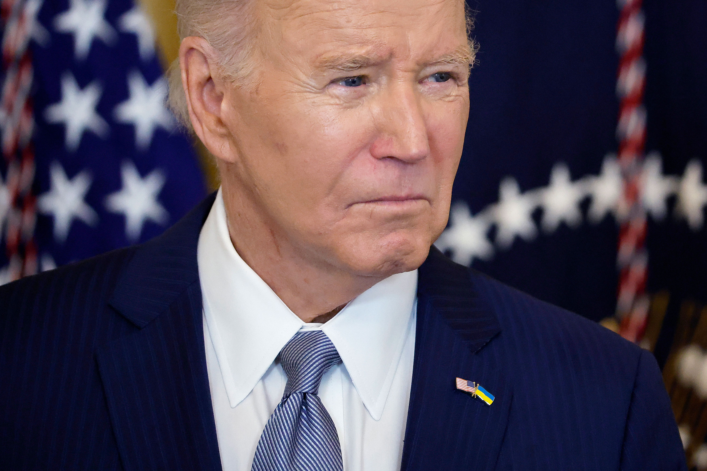 US President Joe Biden speaks to governors during an event in the East Room of the White House in Washington, DC, on Friday. 