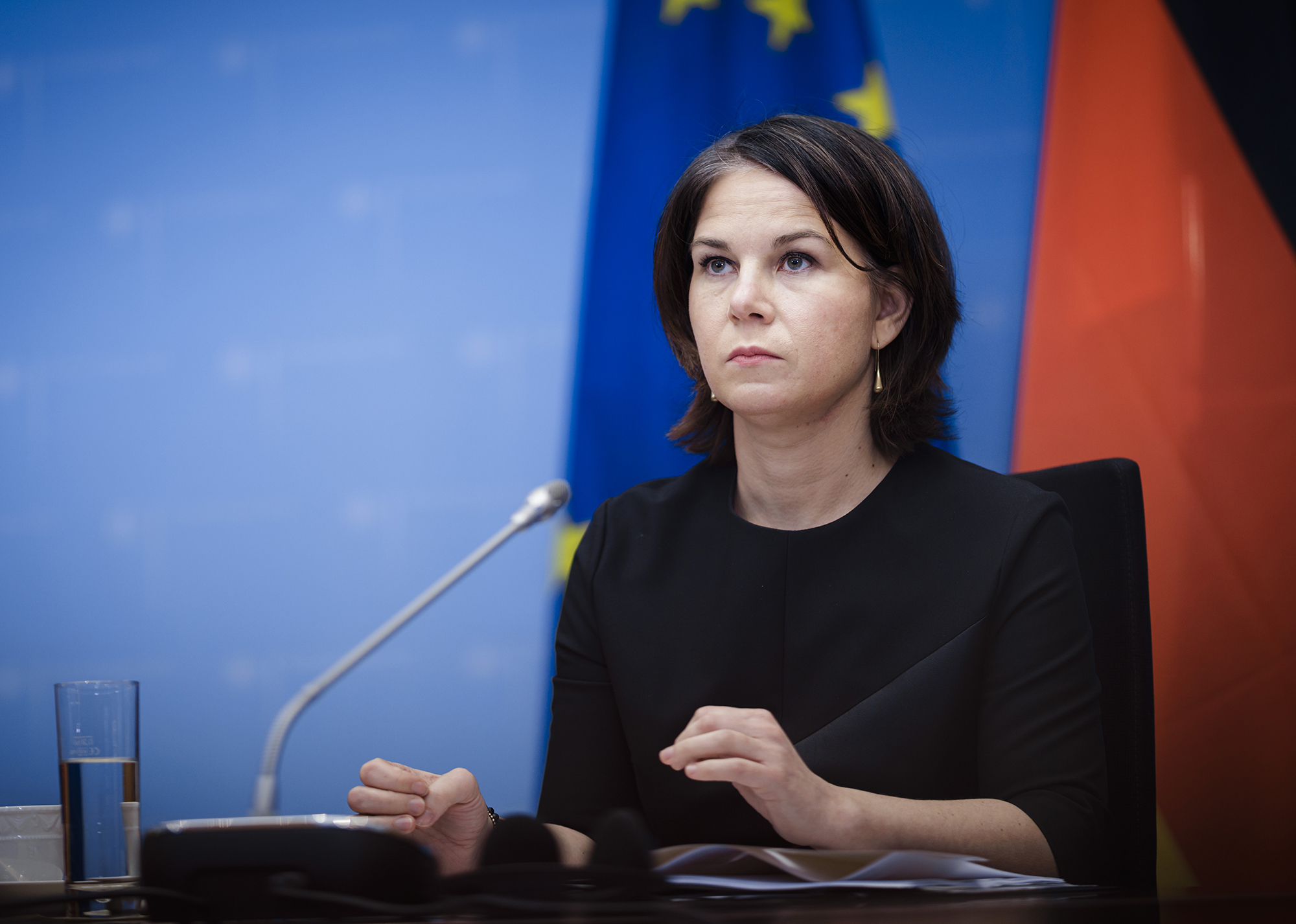 Annalena Baerbock, German Foreign Minister, photographed during the virtual participation in the Major Economies Forum on Energy and Climate in Berlin, Germany, on January 27. 