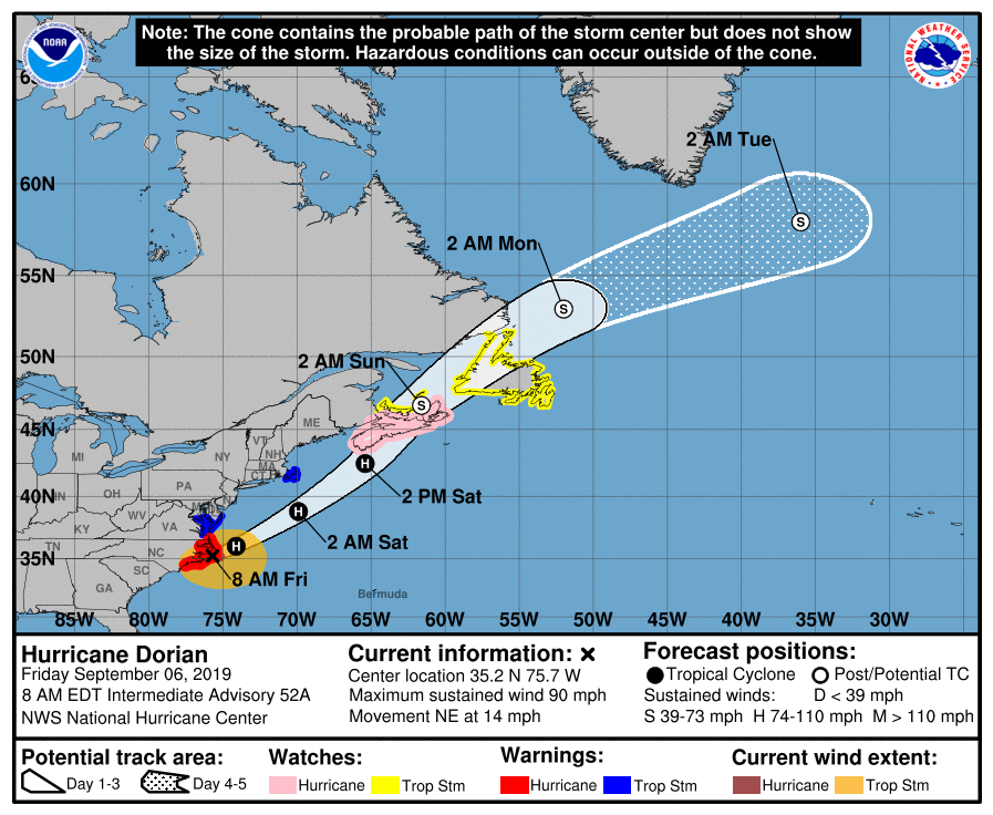 Heres The Latest Update On Hurricane Dorian 9096