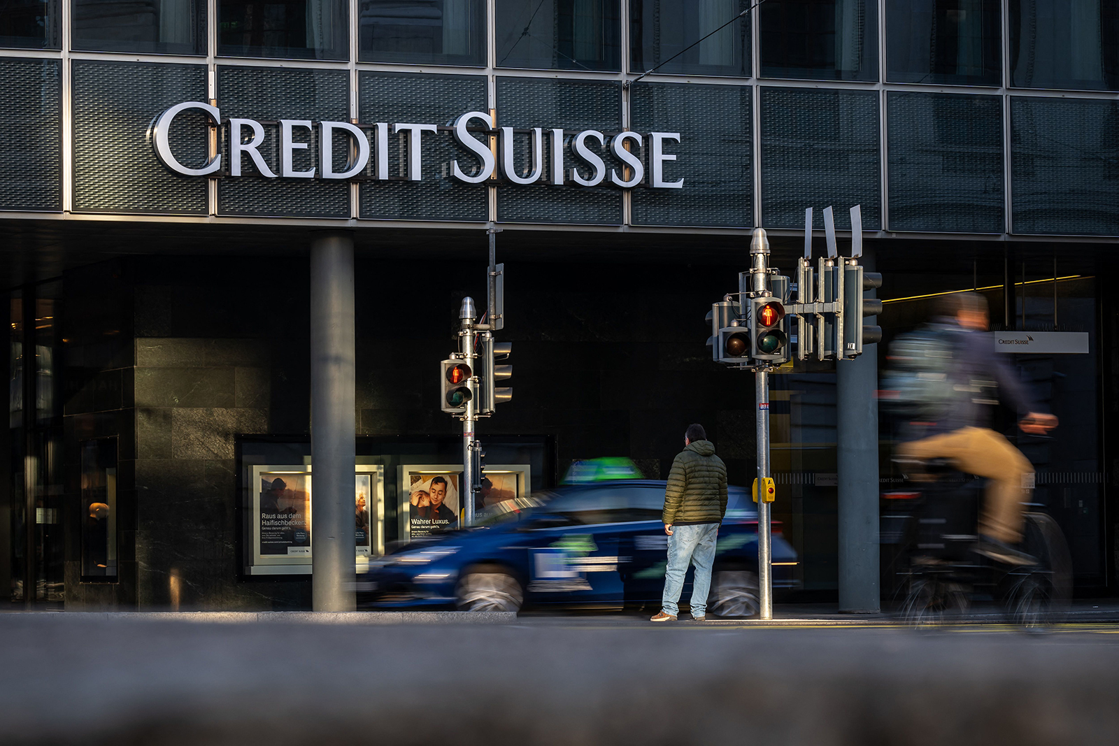 A Credit Suisse branch is seen in Basel, Switzerland, in October 2022.