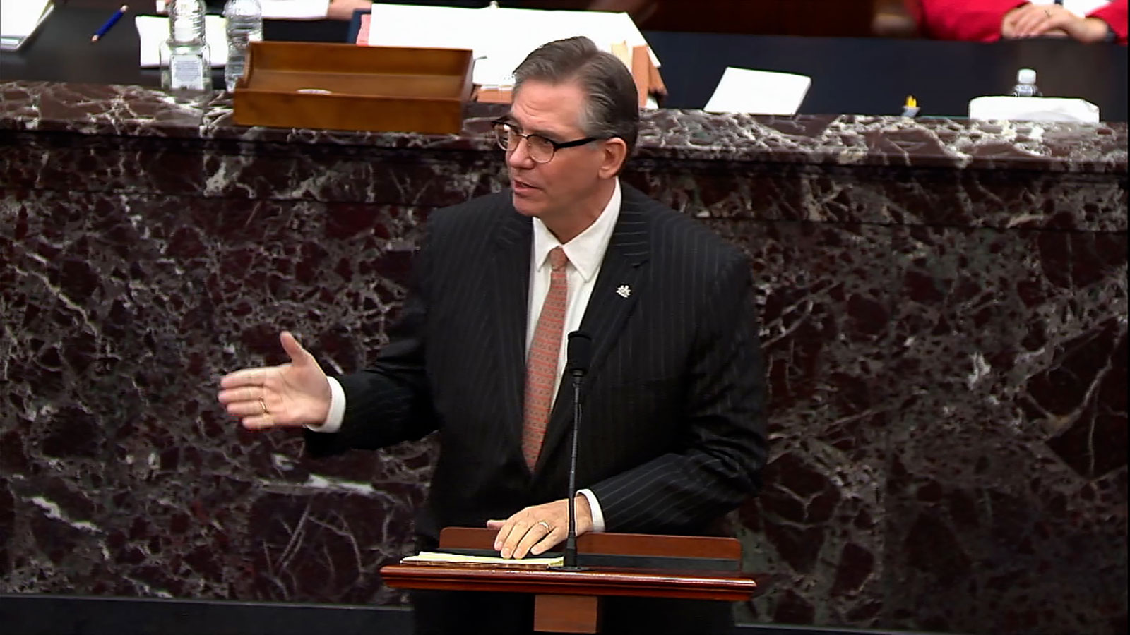 Bruce L. Castor Jr. speaks on the Senate floor.