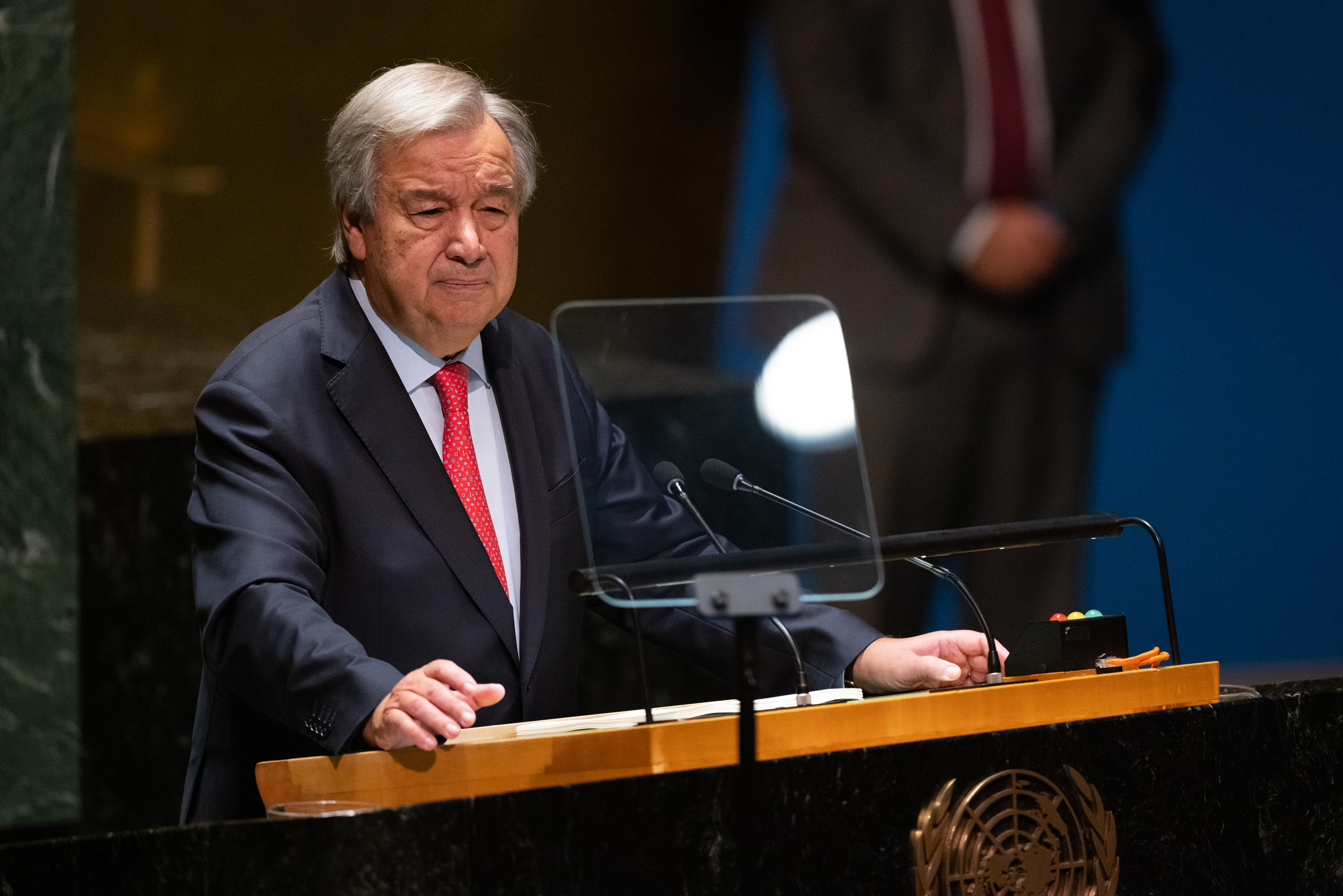 UN Secretary-General António Guterres addresses the 78th session of the United Nations General Assembly (UNGA) on September 19, in New York City. 