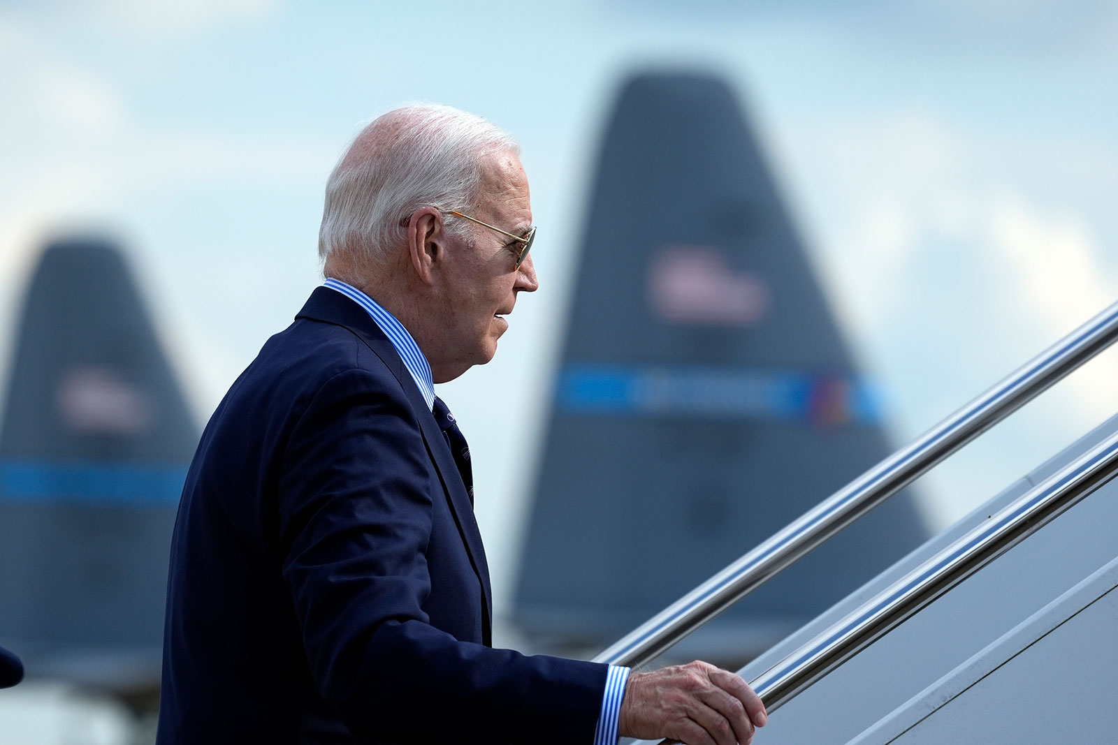 President Joe Biden boards Air Force One at Delaware Air National Guard Base in New Castle, Delaware, on Monday, June 3.