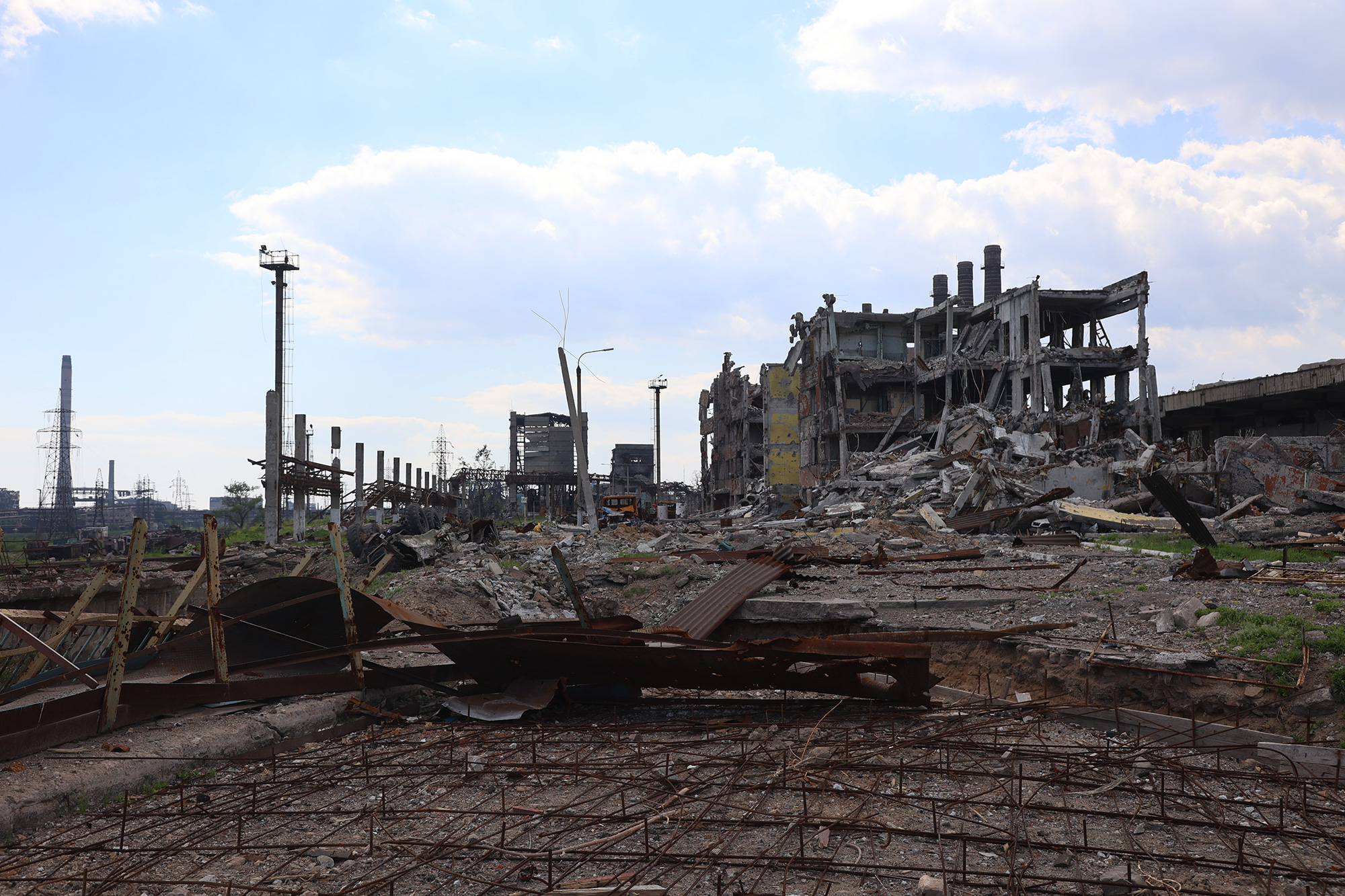 Damage at the Azovstal plant in Mariupol, Ukraine on Friday, May 27.