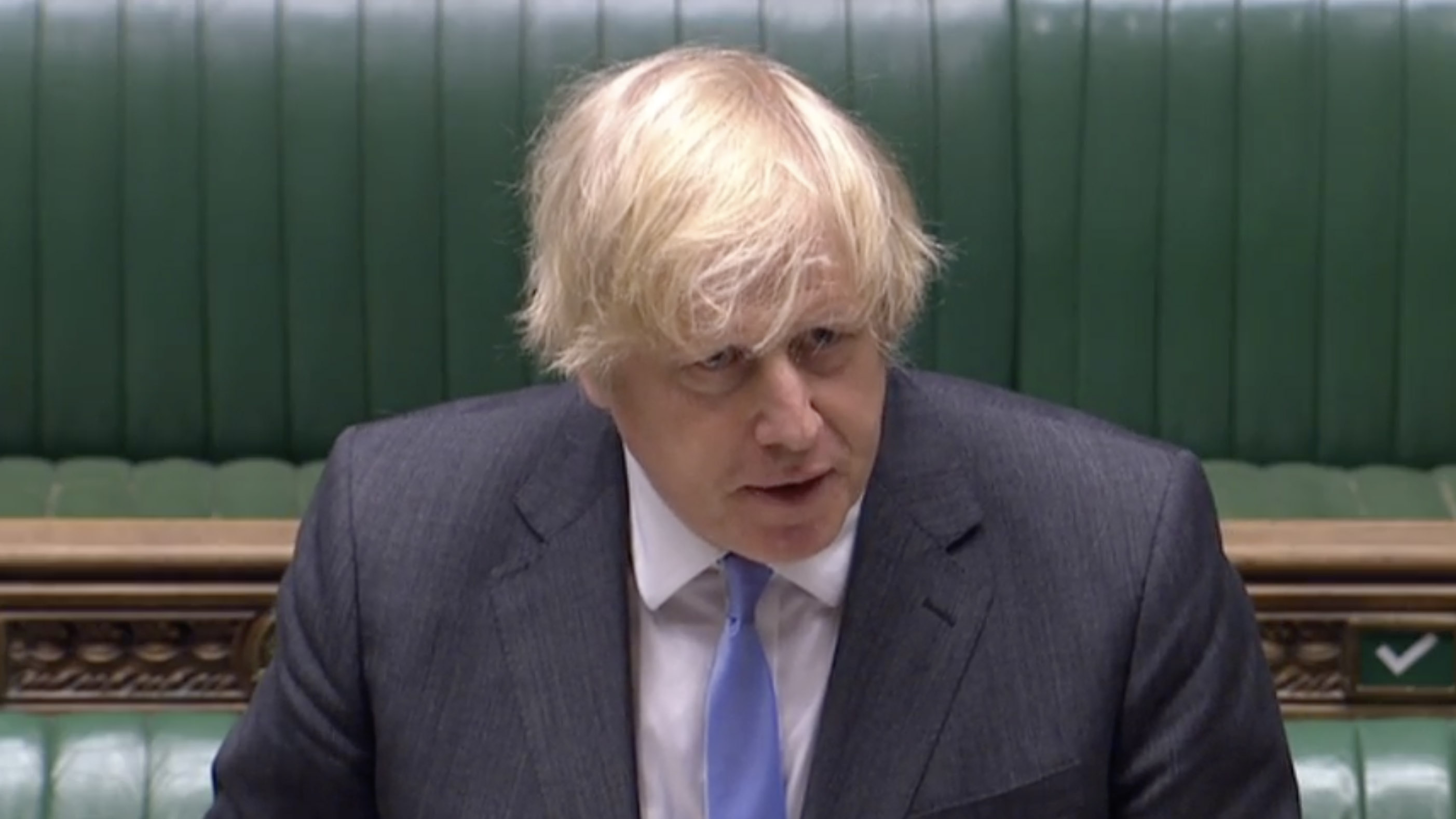 Britain's Prime Minister Boris Johnson speaks in the House of Commons in London, on Tuesday, June 23.