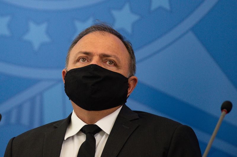 Brazil's interim Health Minister Eduardo Pazuello on July 15 in Brasilia.