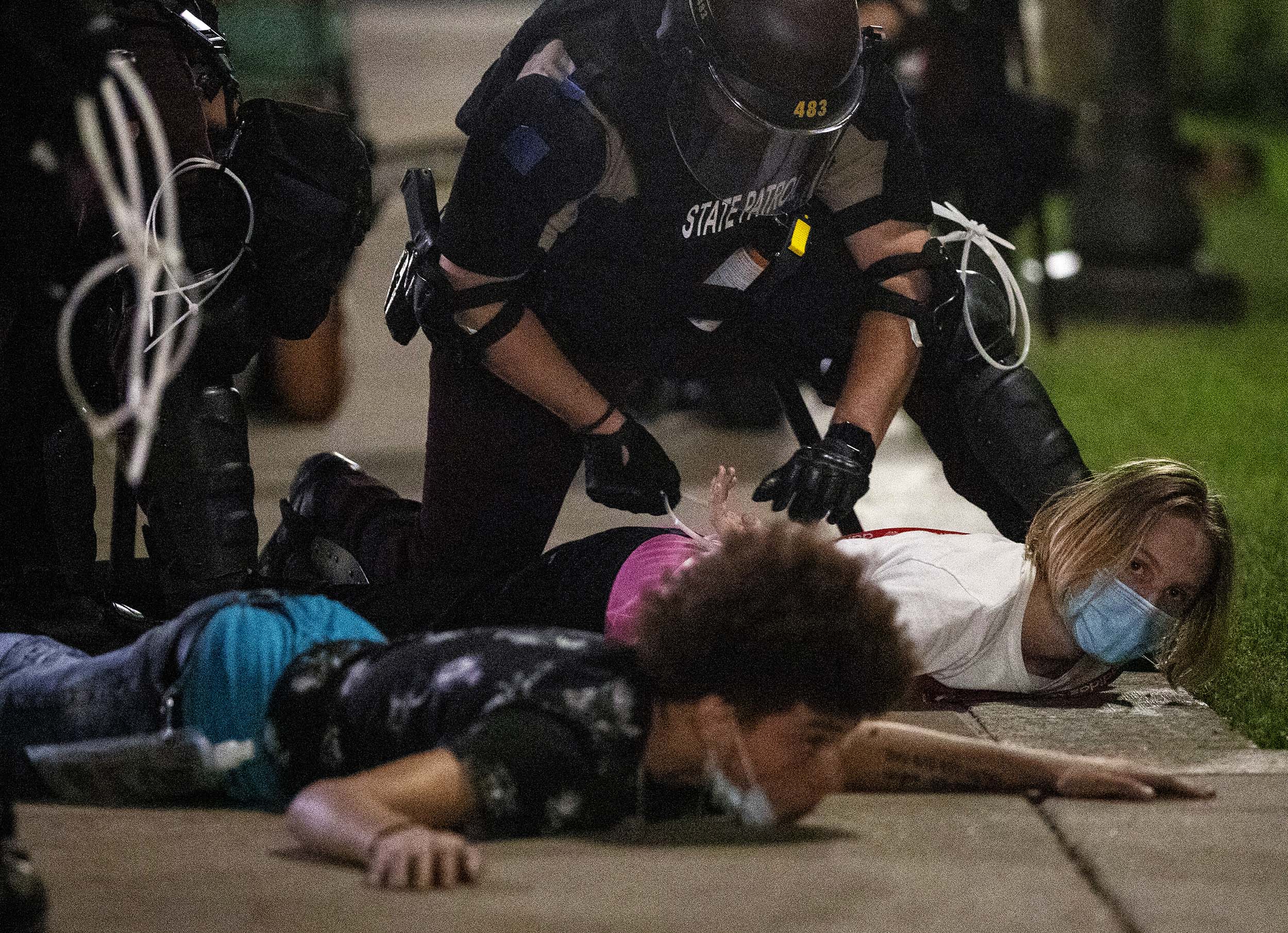 Police arrested 66 protesters in St. Paul, Minnesota, on Monday night.