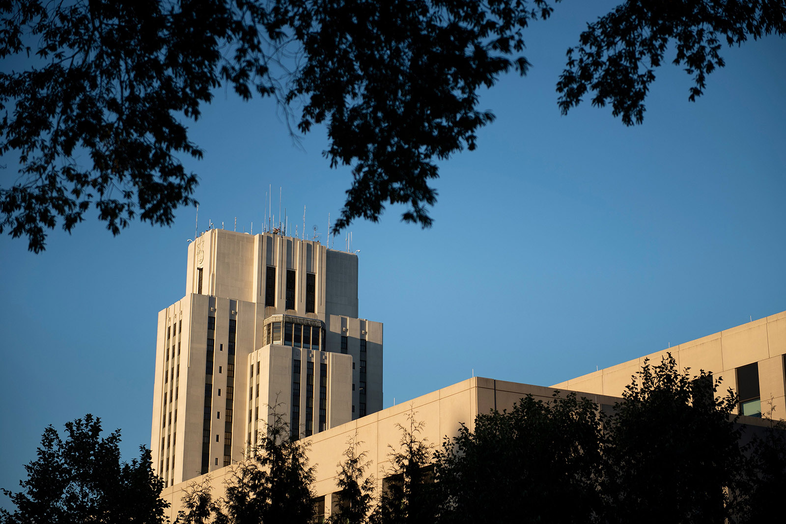 A view of Walter Reed National Military Medical Center on October 2, 2020, in Bethesda, Maryland. 