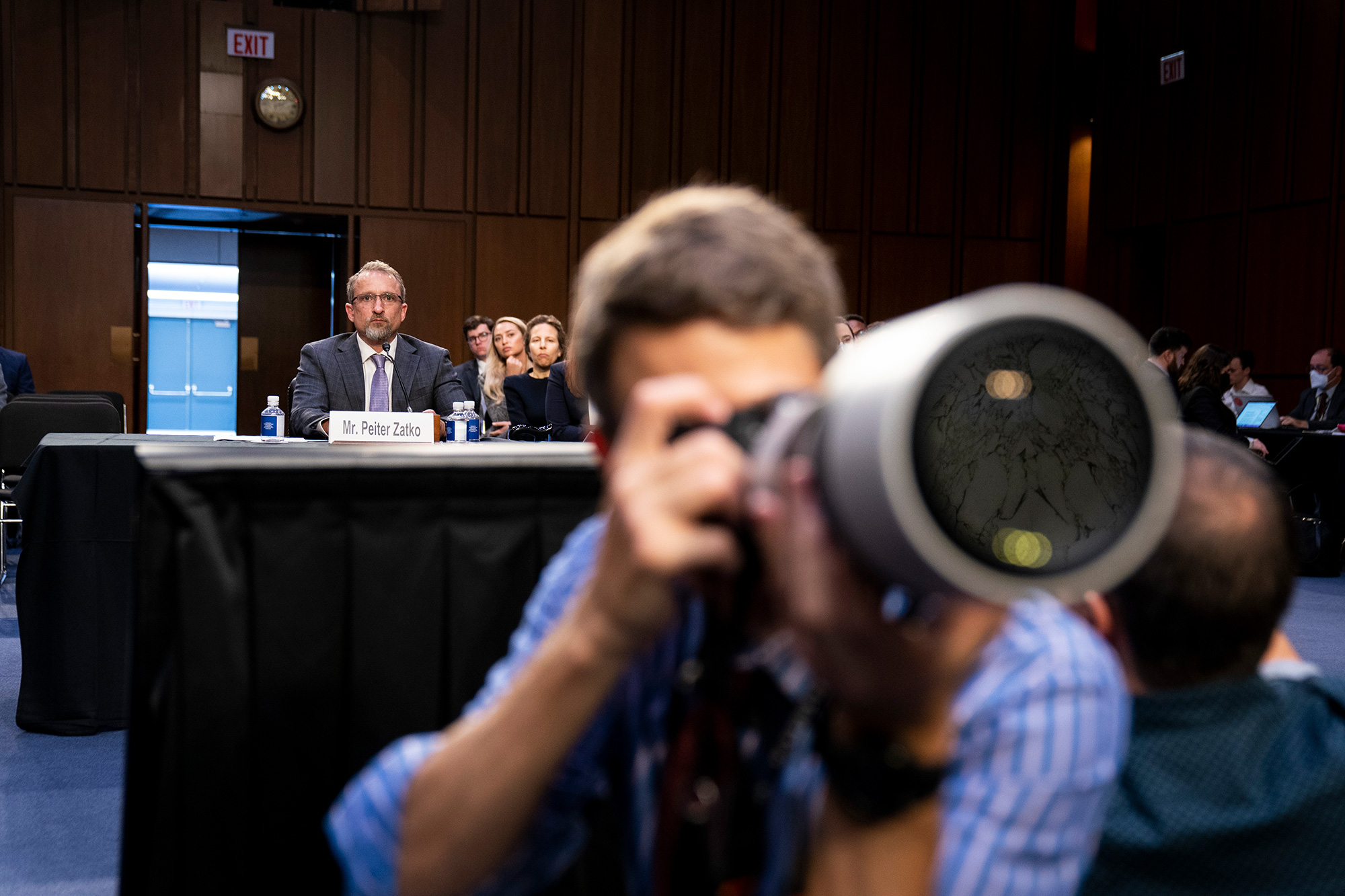 Peiter Zatko testifies before the Senate Judiciary Committee on Capitol Hill in Washington, on September 13.