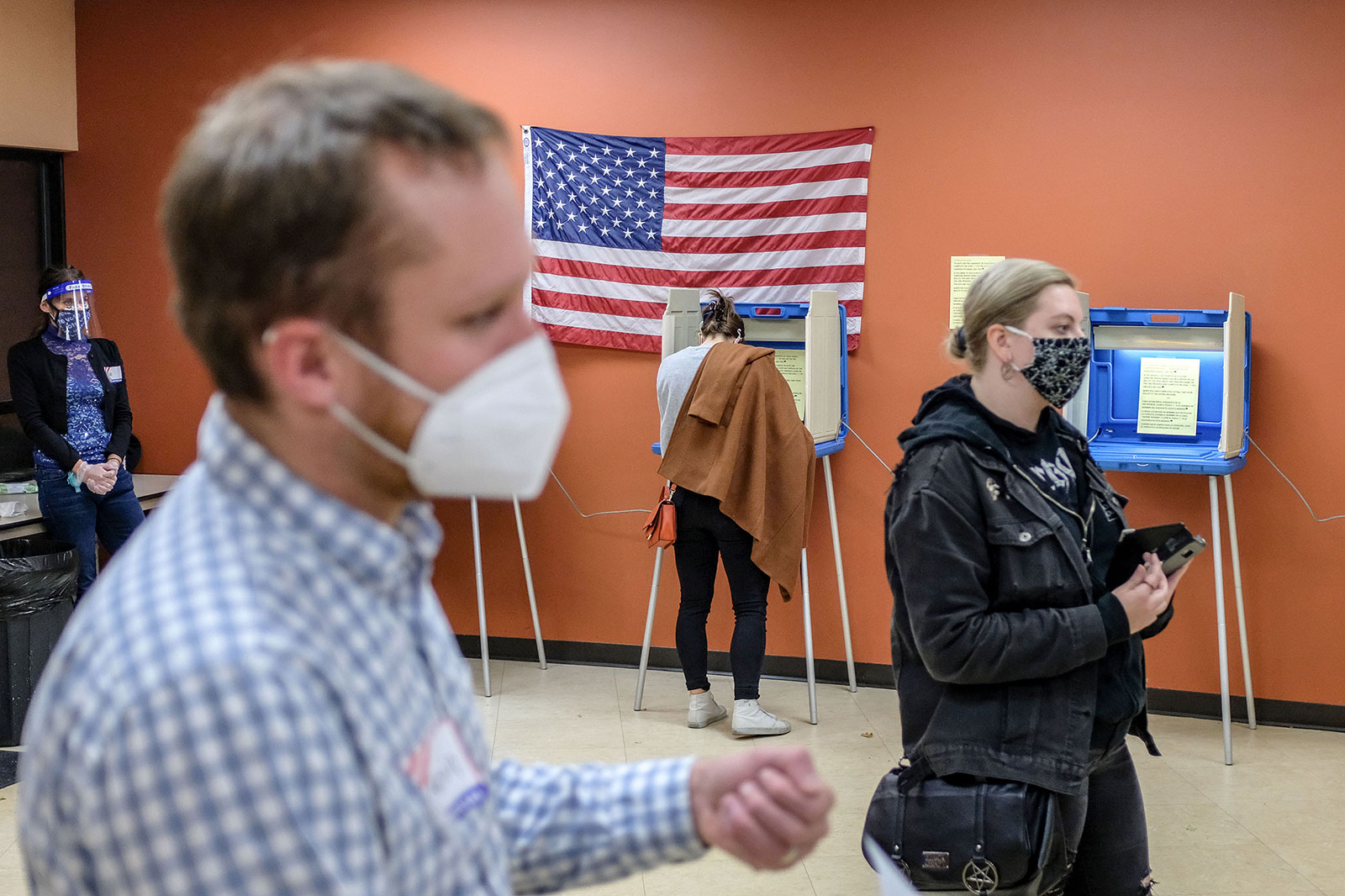 Voters cast their ballots at a polling location in Milwaukee on Tuesday, November 3.