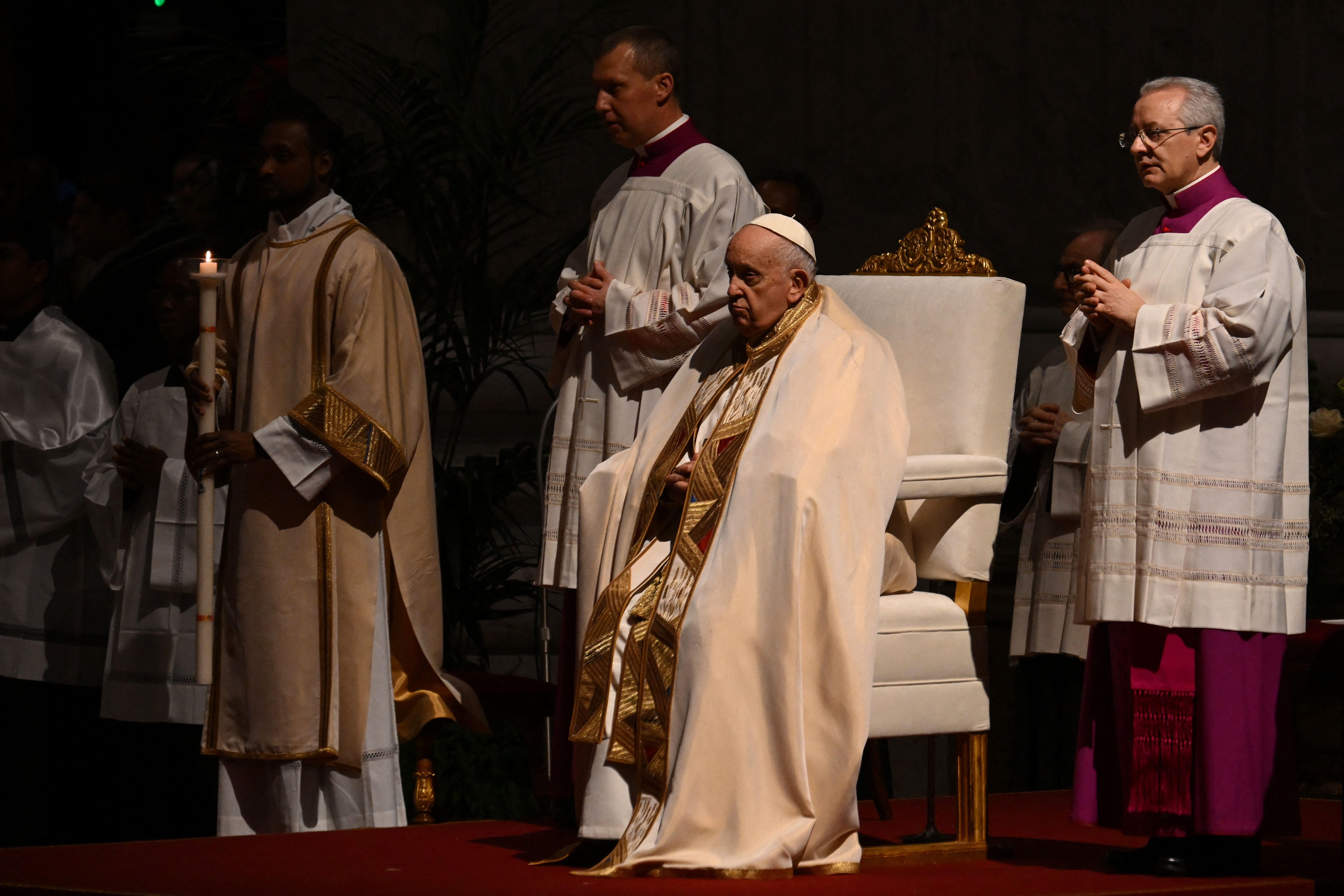 Pope Francis leads a Mass at St Peter's Basilica in Vatican City on February 2.