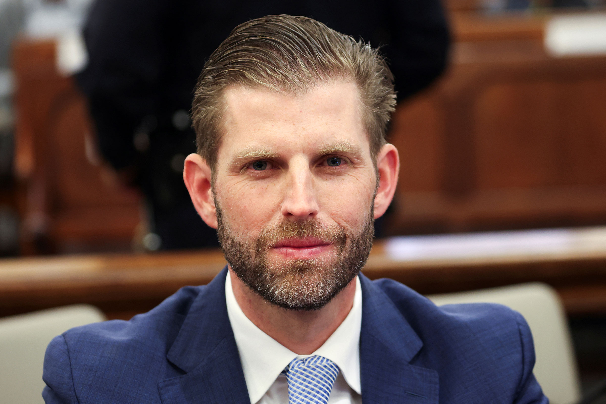 Former President Donald Trump's son and co-defendant, Eric Trump, attends the Trump Organization civil fraud trial, in New York State Supreme Court.