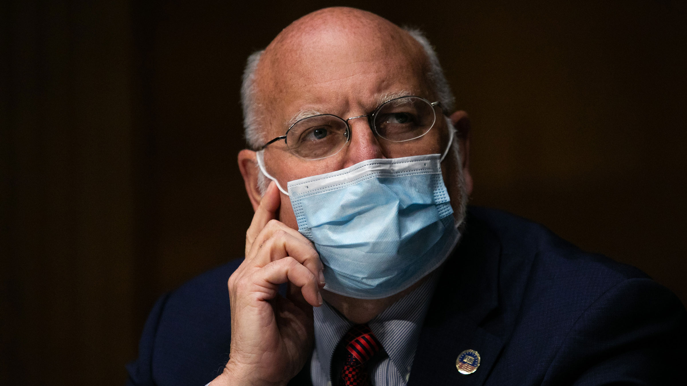 Dr. Robert Redfield, director of the Centers for Disease Control and Prevention, testifies at a Senate subcommittee hearing earlier this month.