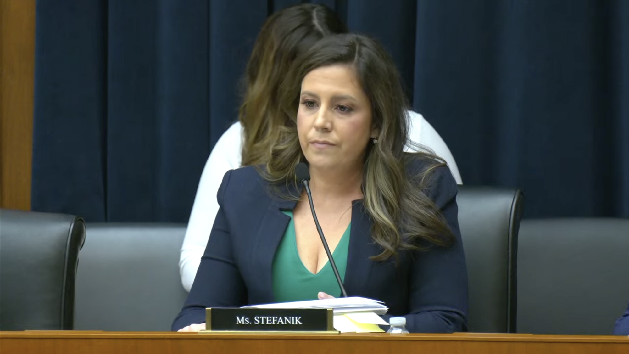 Rep. Elise Stefanik at the House Committee on Education and the Workforce hearing about antisemitism on university campuses, today in Washington, DC. 