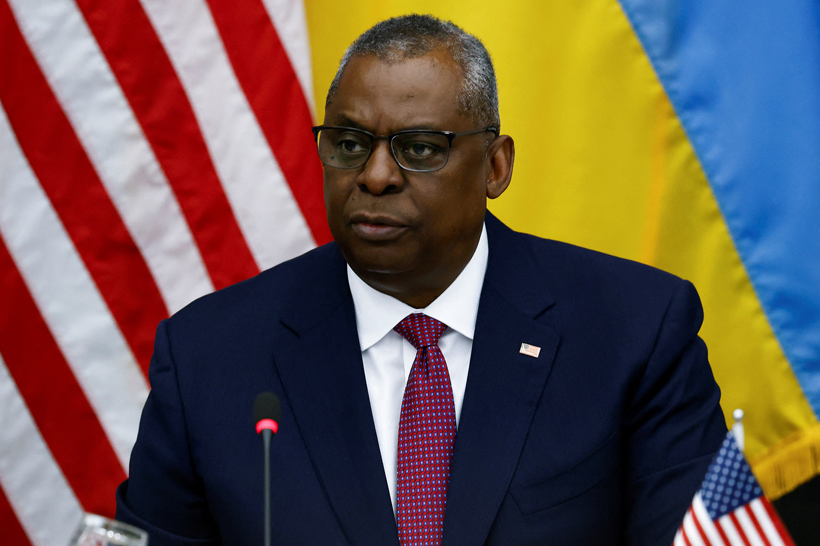 U.S. Defense Secretary Lloyd Austin attends the Ukraine Defence Contact group meeting ahead of a NATO defence ministers' meeting at the alliance's headquarters in Brussels, Belgium, on June 15.