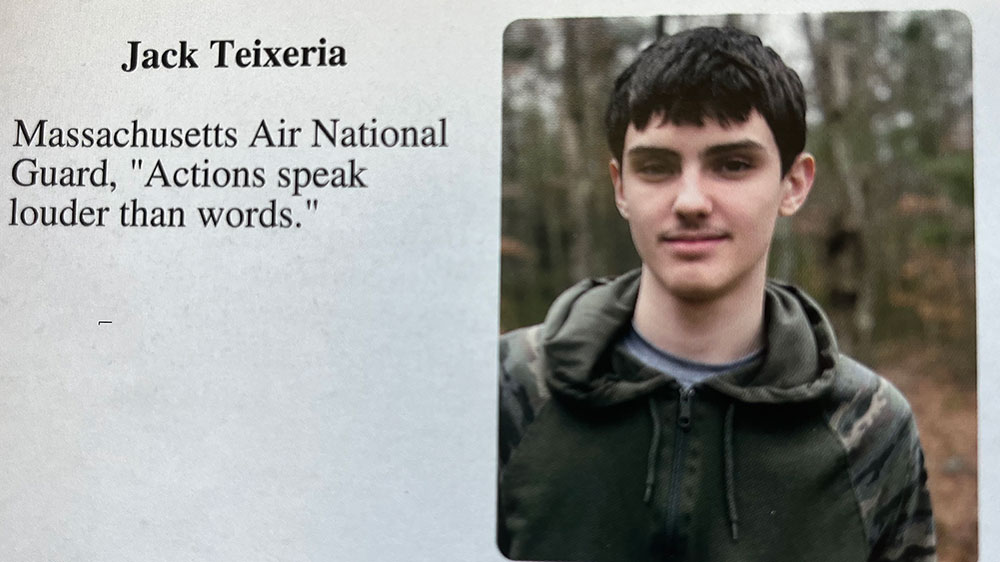 An image from the Dighton-Rehoboth High School yearbook showing Teixiera with the quote “Actions speak louder than words.”