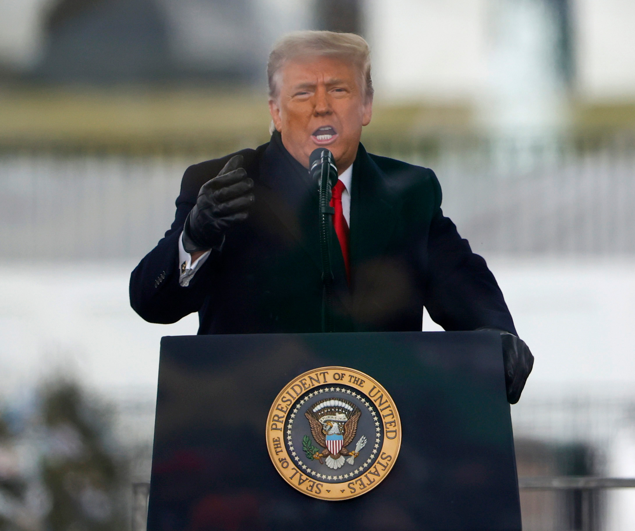 President Donald Trump speaks at the "Stop The Steal" Rally on January 6 in Washington, DC. 