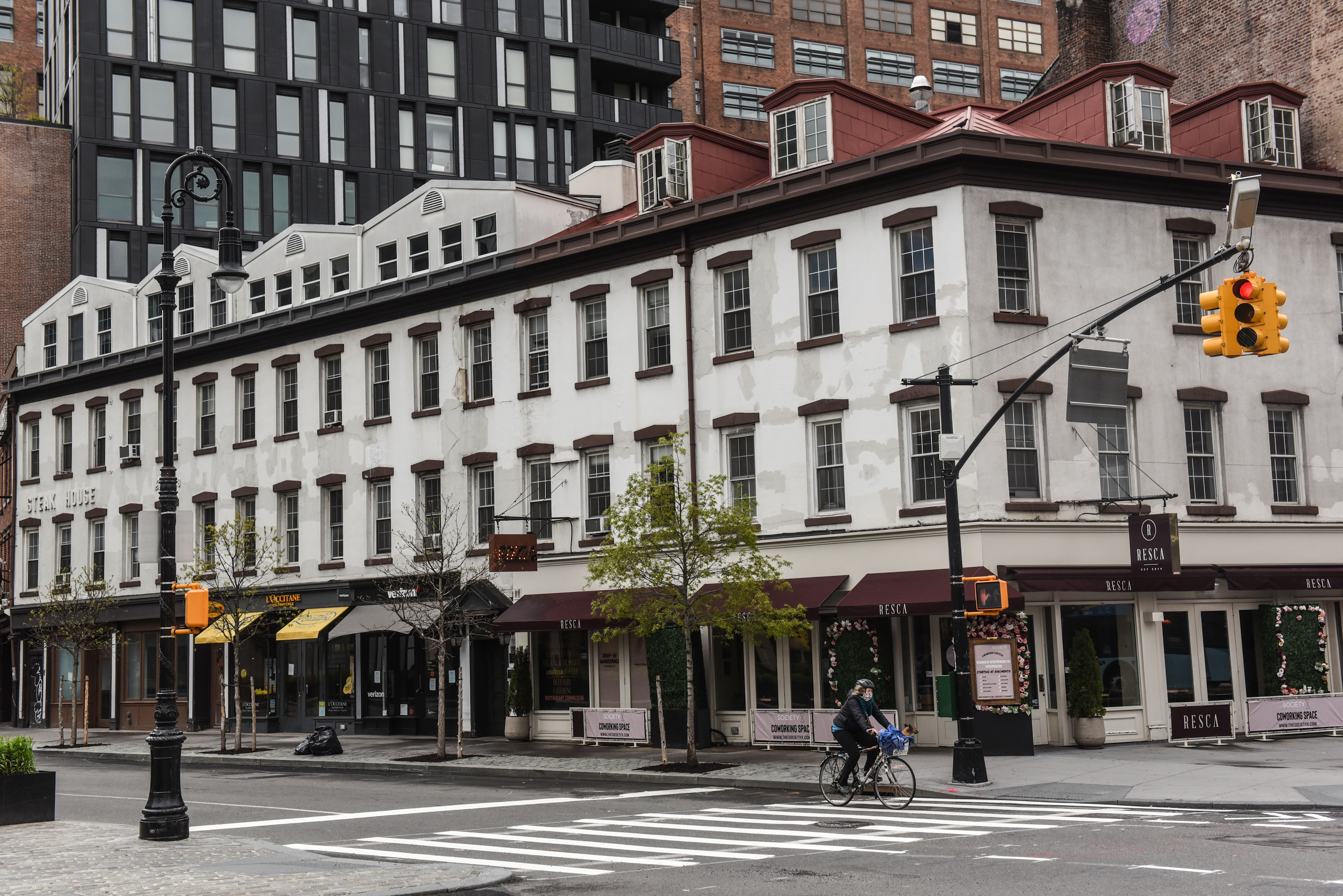 A street with closed businesses is seen in New York's Meatpacking District on April 30.