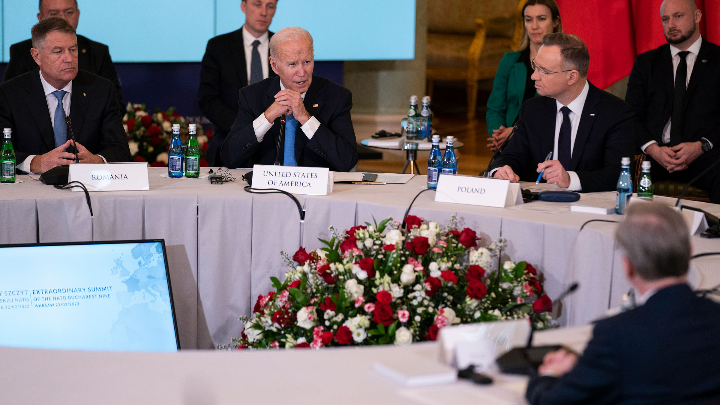 US President Joe Biden met with the leaders of the countries that make up NATO's eastern flank on Wednesday.