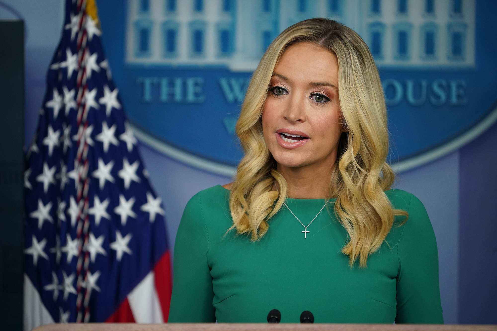 White House Press Secretary Kayleigh McEnany speaks during a press briefing at the White House in Washington DC, on November 20. 