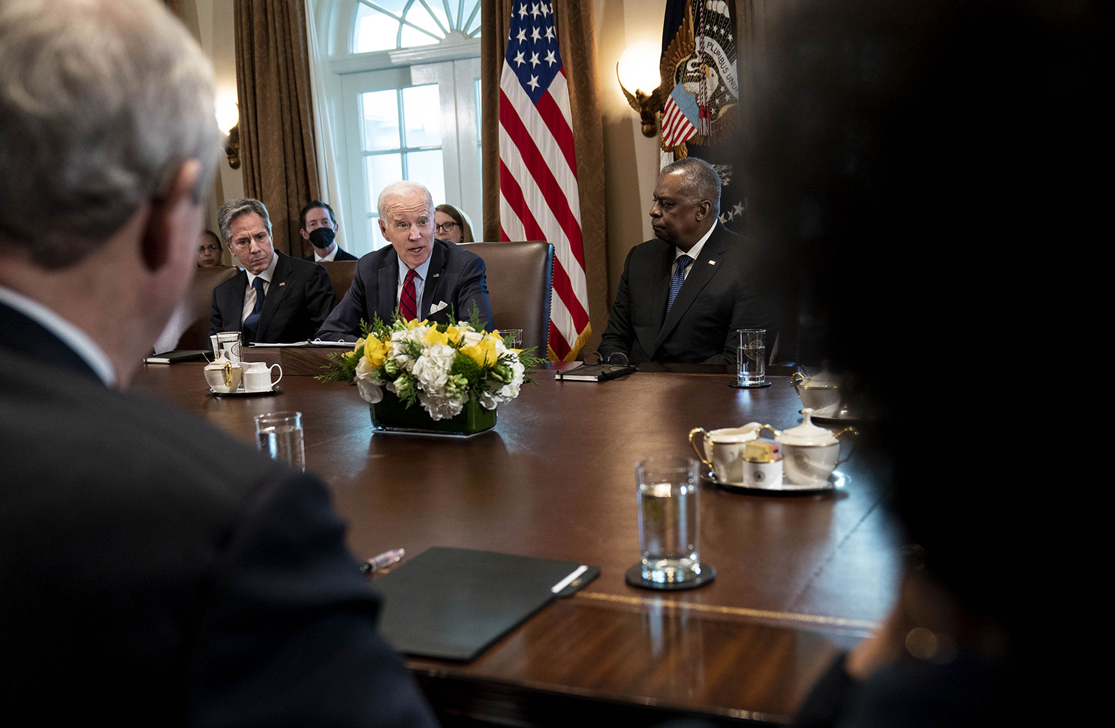 President Biden speaks during a cabinet meeting at the White House on Thursday, January 5.