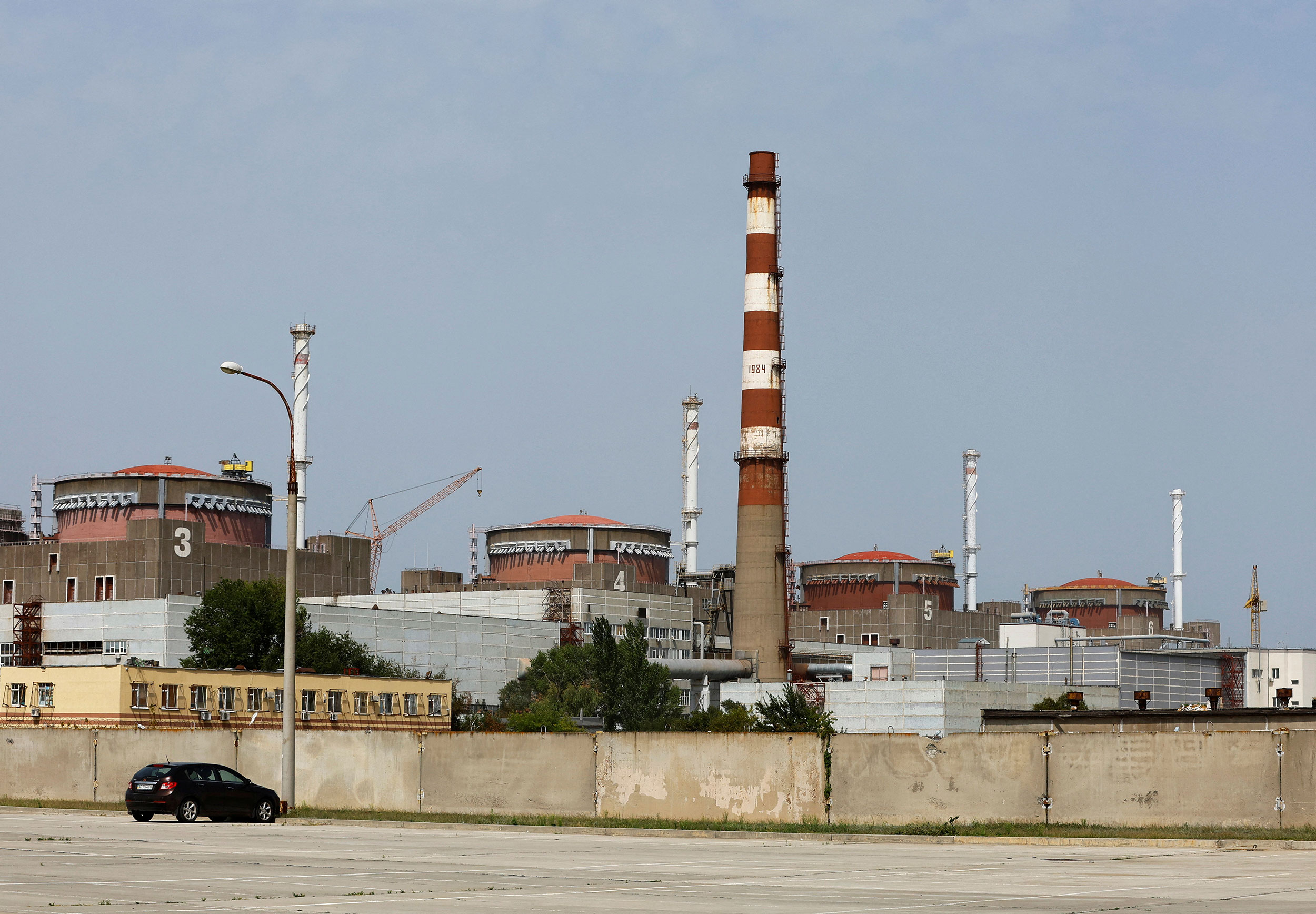 The Zaporizhzhia Nuclear Power Plant is seen outside of Enerhodar, Ukraine, on August 22.