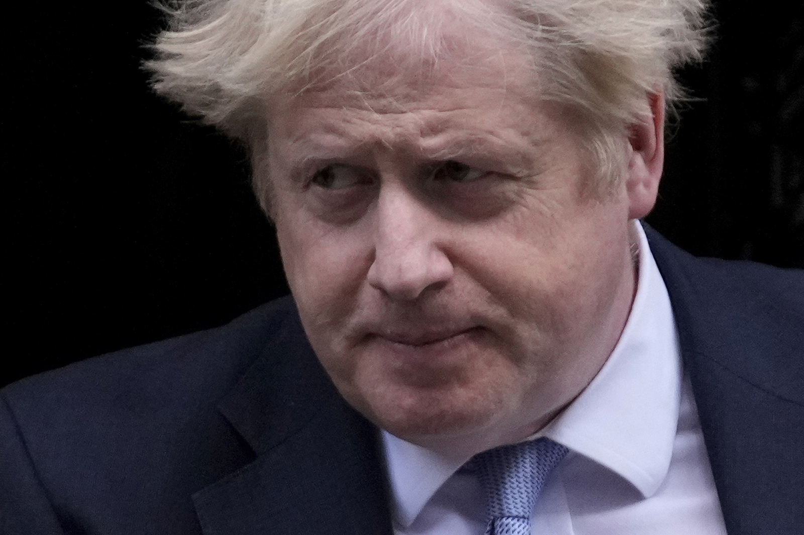 Boris Johnson leaving 10 Downing Street to attend the weekly Prime Minister's Questions at the Houses of Parliament, in London, on Feb. 9.