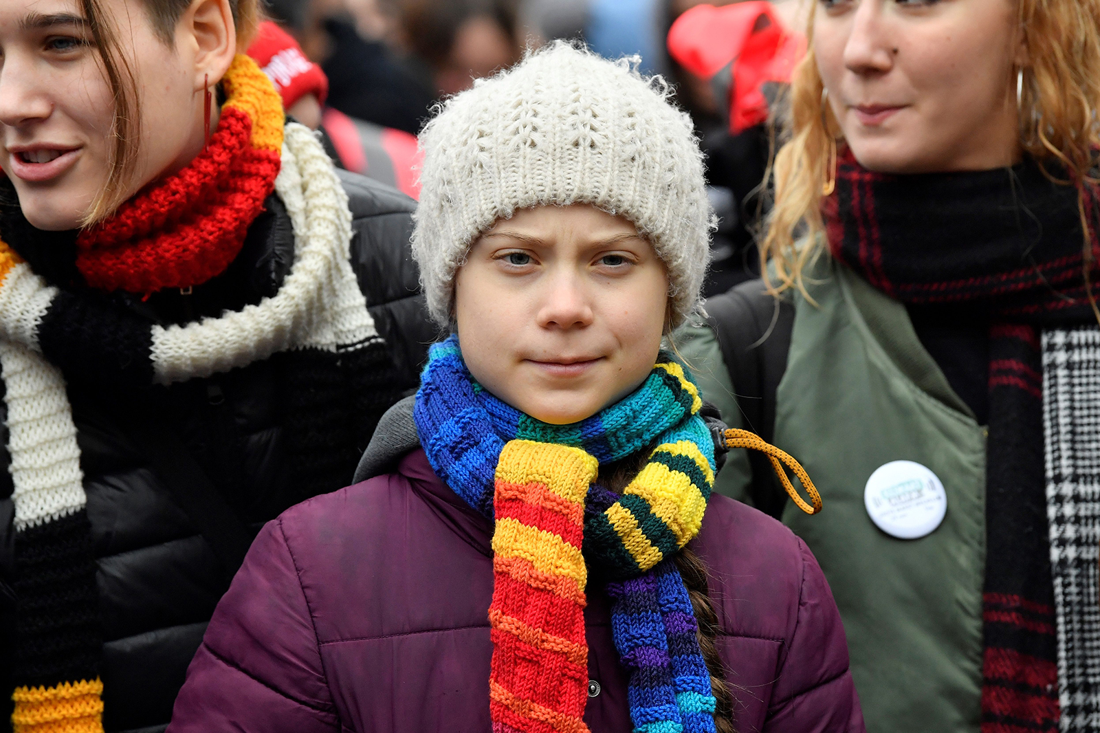 Swedish climate activist Greta Thunberg takes part in a "Youth Strike 4 Climate" protest march on March 6, in Brussels.