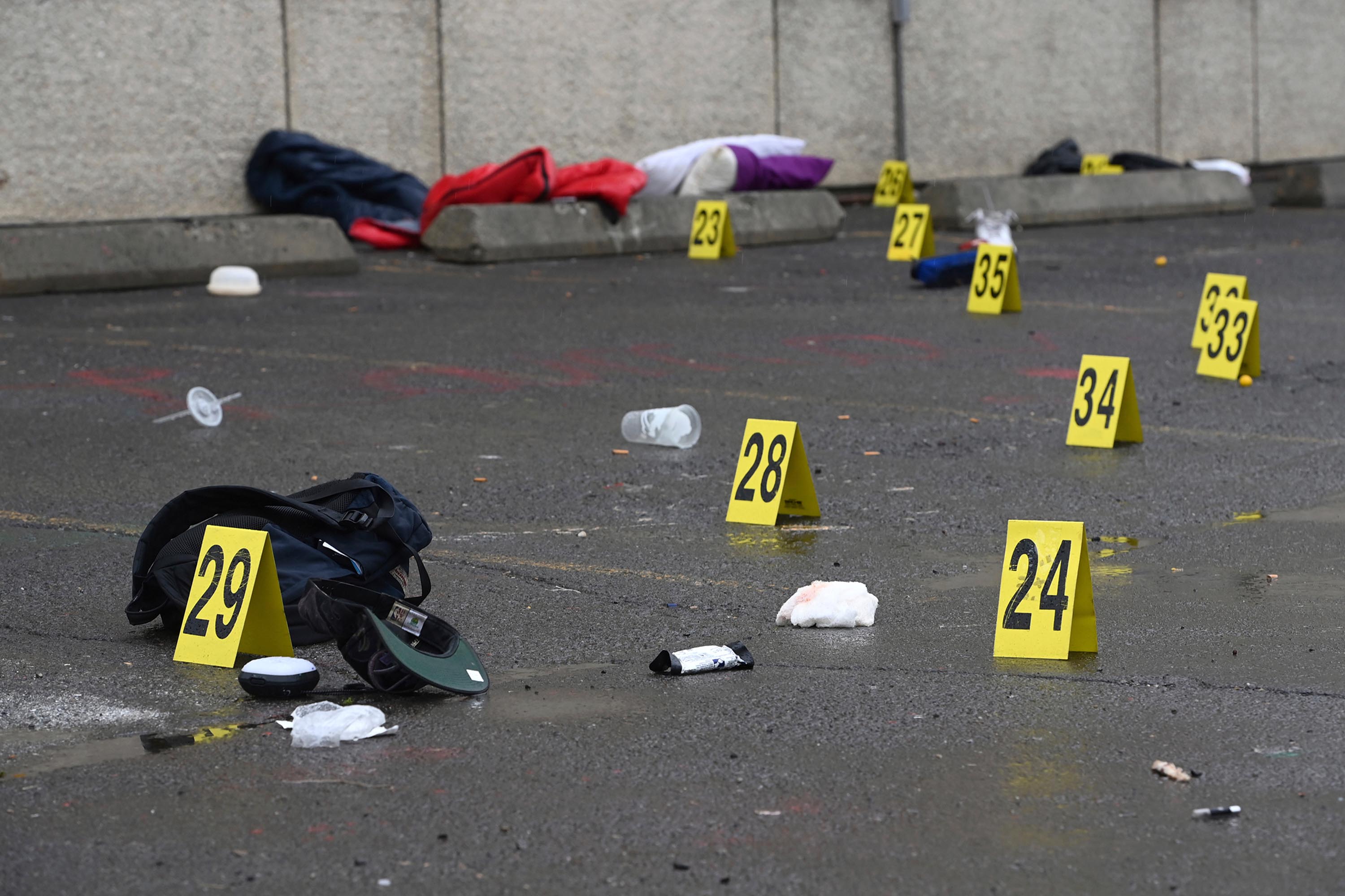 Police investigate a shooting in Anchorage, Alaska on Saturday. 