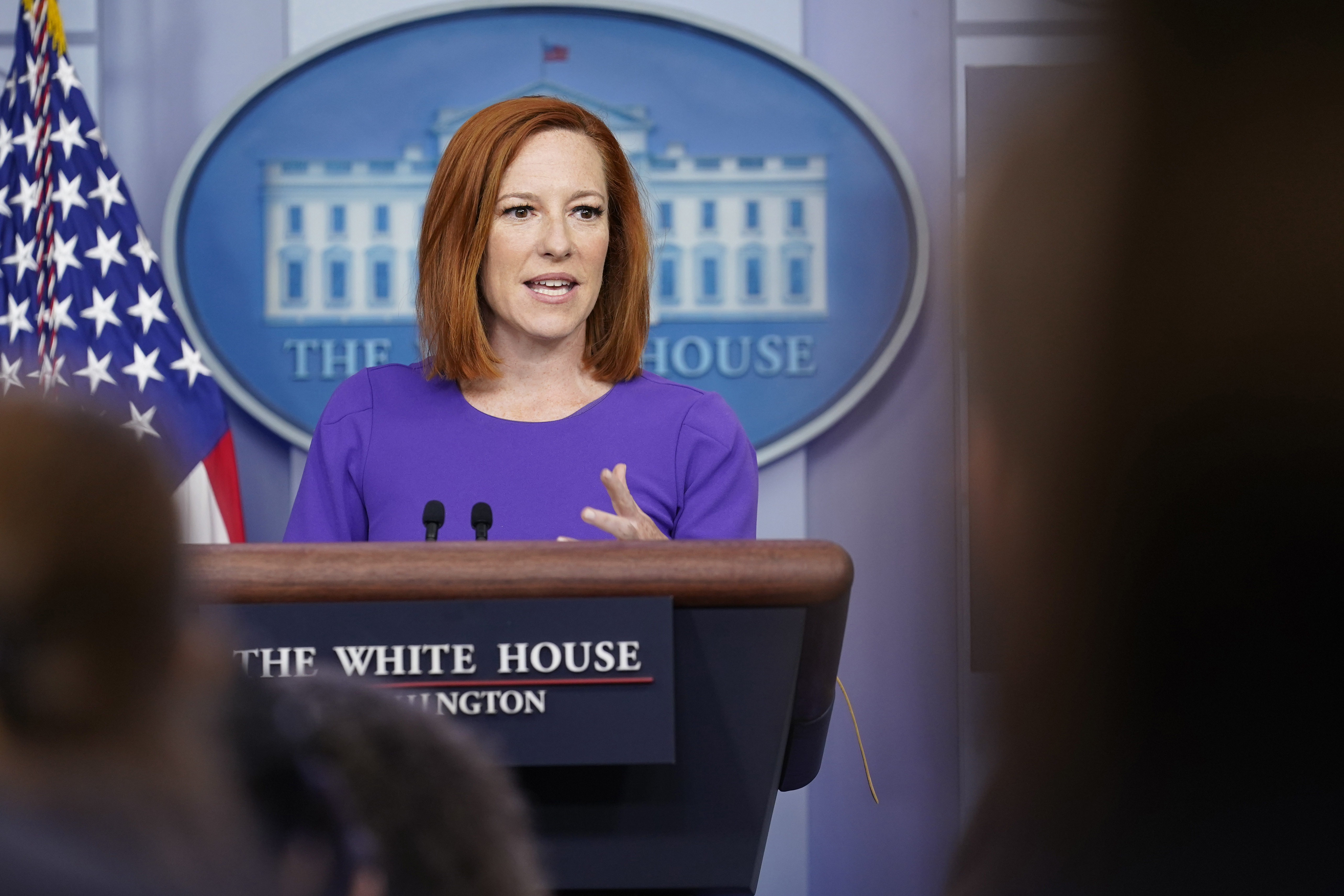 White House press secretary Jen Psaki speaks during the daily briefing at the White House in Washington, on Friday, June 25.