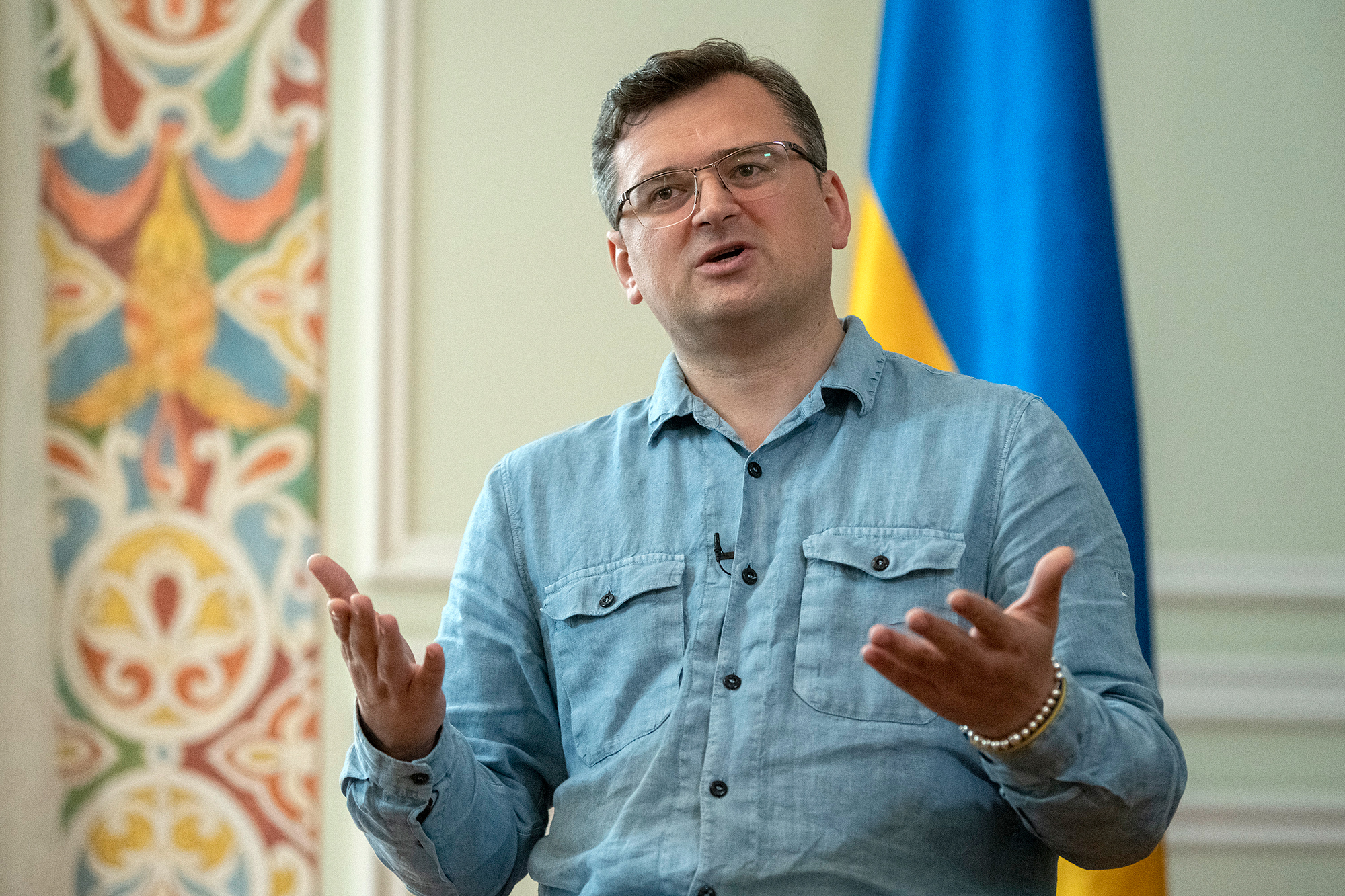 Ukrainian Foreign Minister Dmytro Kuleba speaks during an interview in Kyiv, Ukraine, on July 12. 