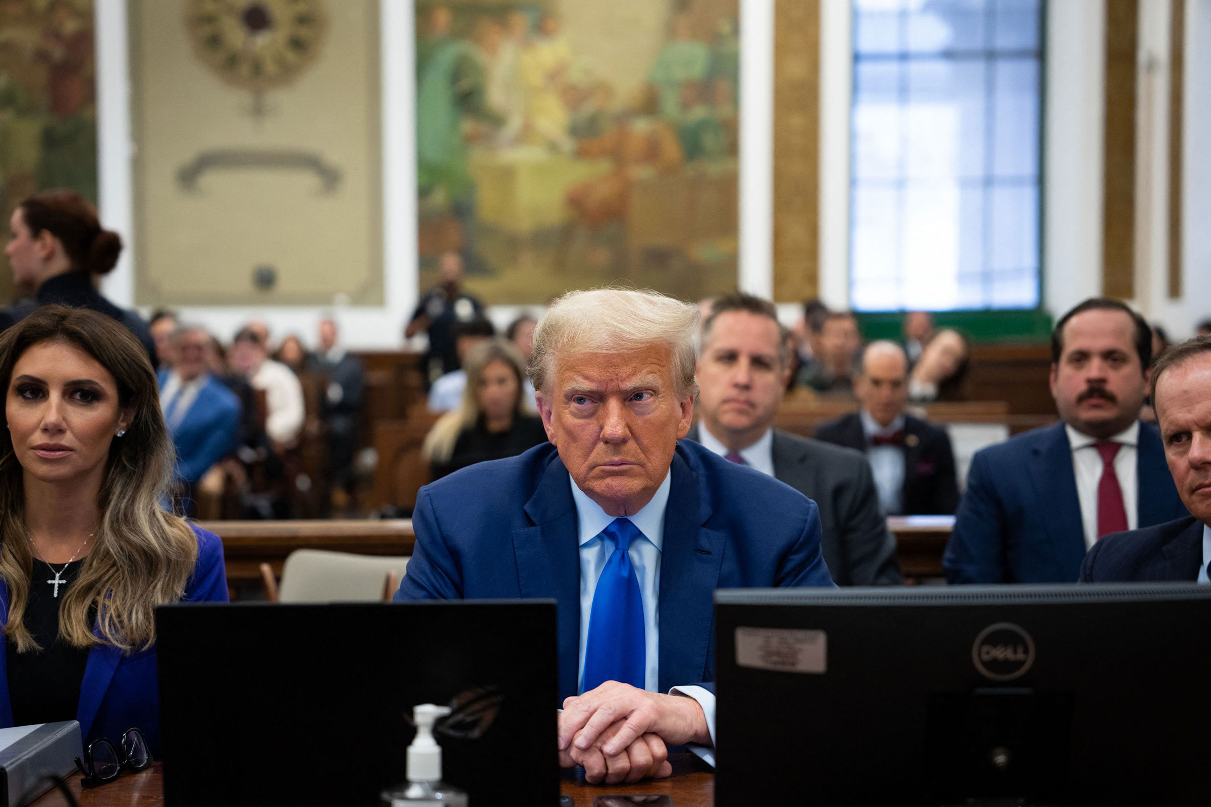 Former US President Donald Trump appears in the courtroom for his civil fraud trial at New York State Supreme Court on October 24, in New York. 