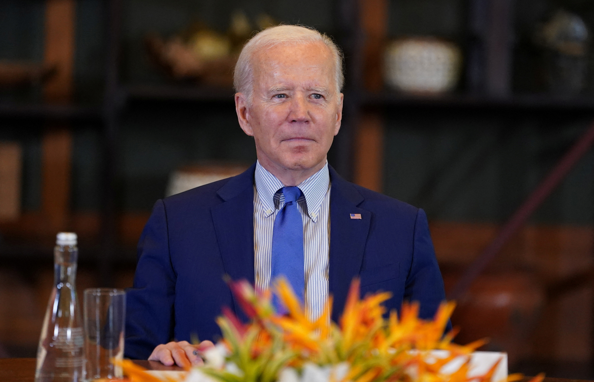US President Joe Biden attends an emergency meeting of global leaders in Bali, Indonesia, after a missile explosion in Poland, on Wednesday.